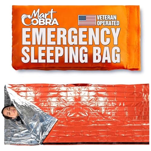 Emergency Sleeping Bag Mylar Thermal Bivy Survival Gear & Supplies Foil (1) | Shelter Cold Weather Power Outage Hiking Backpacking Bug Out Winter Storm First Aid Reusable Heat Reflective Camping Kit - image 1 of 7