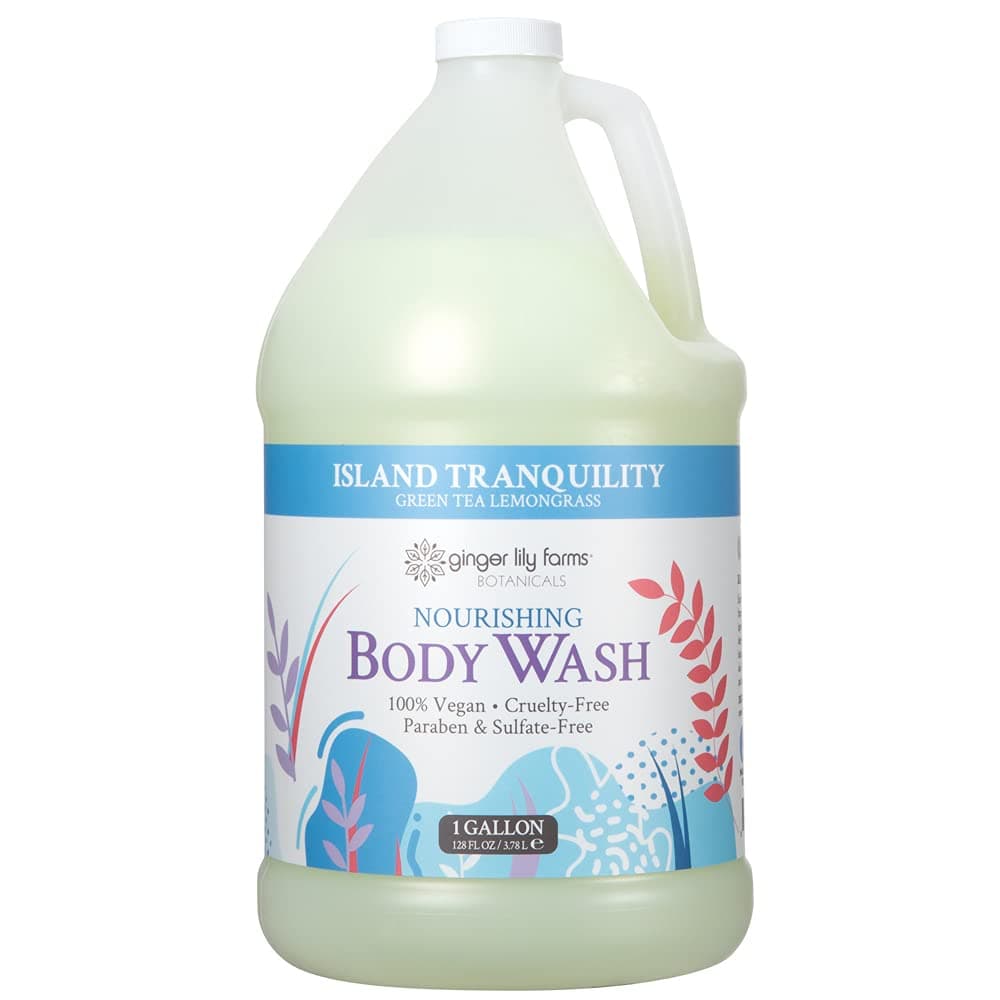 Ginger Lily Farms Botanicals Nourishing Body Wash, Island Tranquility, 100% Vegan & Cruelty-Free, Green Tea & Lemongrass Scent, 1 Gallon Refill (128 fl. oz.) - image 1 of 1