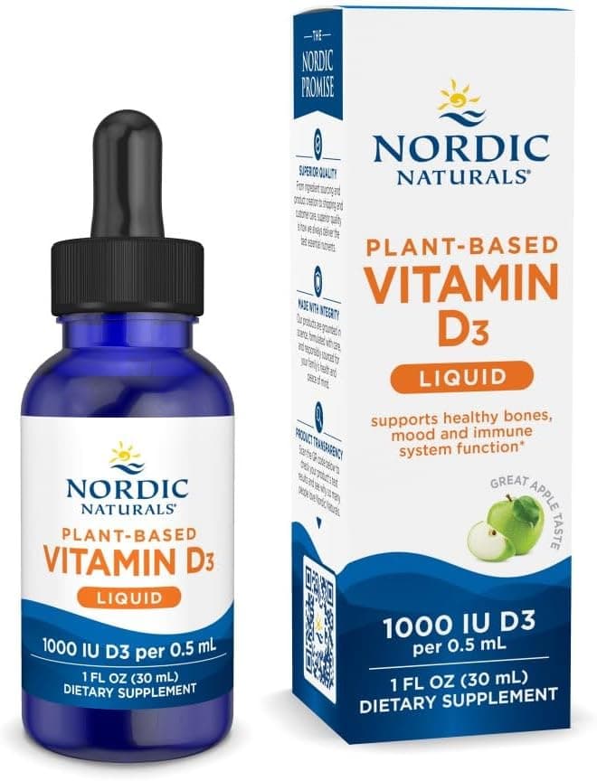 Nordic Naturals Plant-Based Vitamin D3 Liquid - 1 oz - 1000 IU Vitamin D3 - Healthy Bones, Mood & Immune System Function - Non-GMO, Vegan - 60 Servings - image 1 of 1