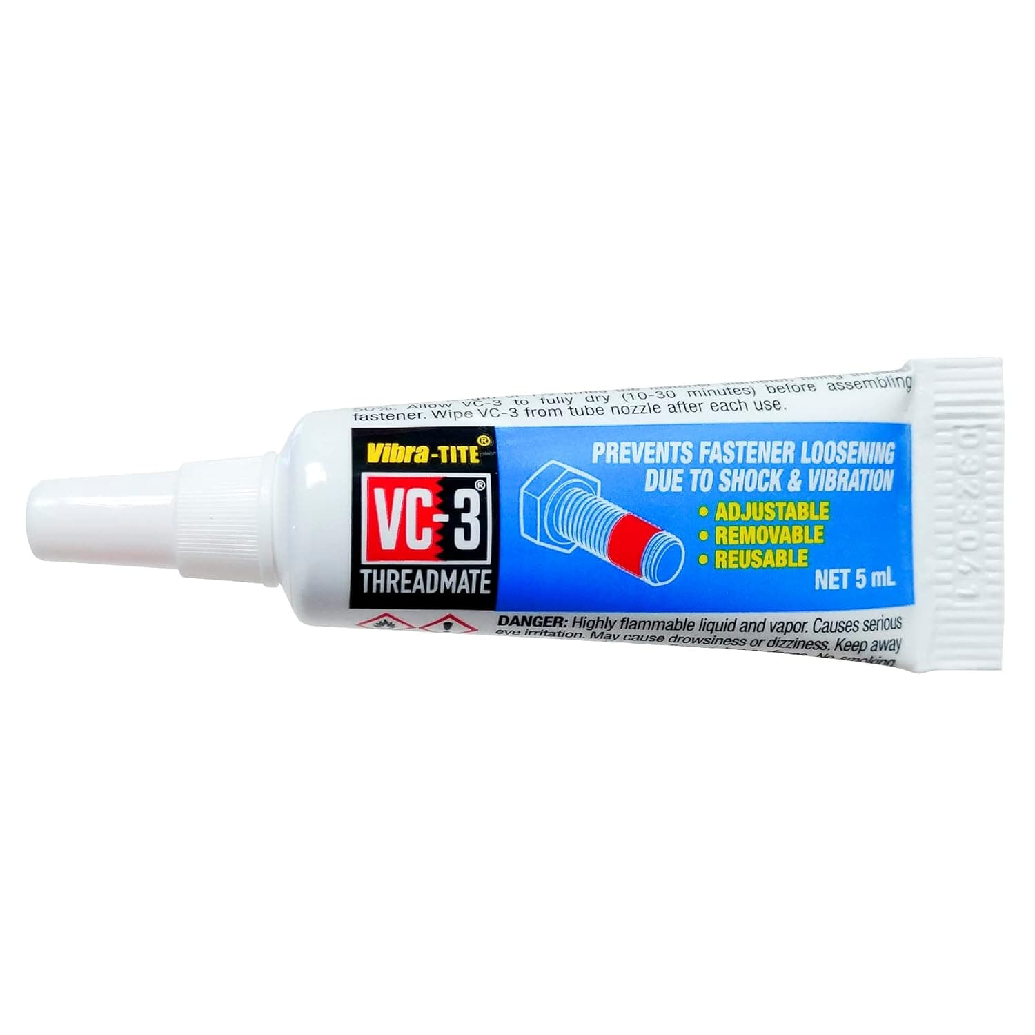 Vibra-TITE 213 VC-3 Threadmate Threadlocker, -65 to 165 Degree F, 5mL Tube, Red - image 1 of 1