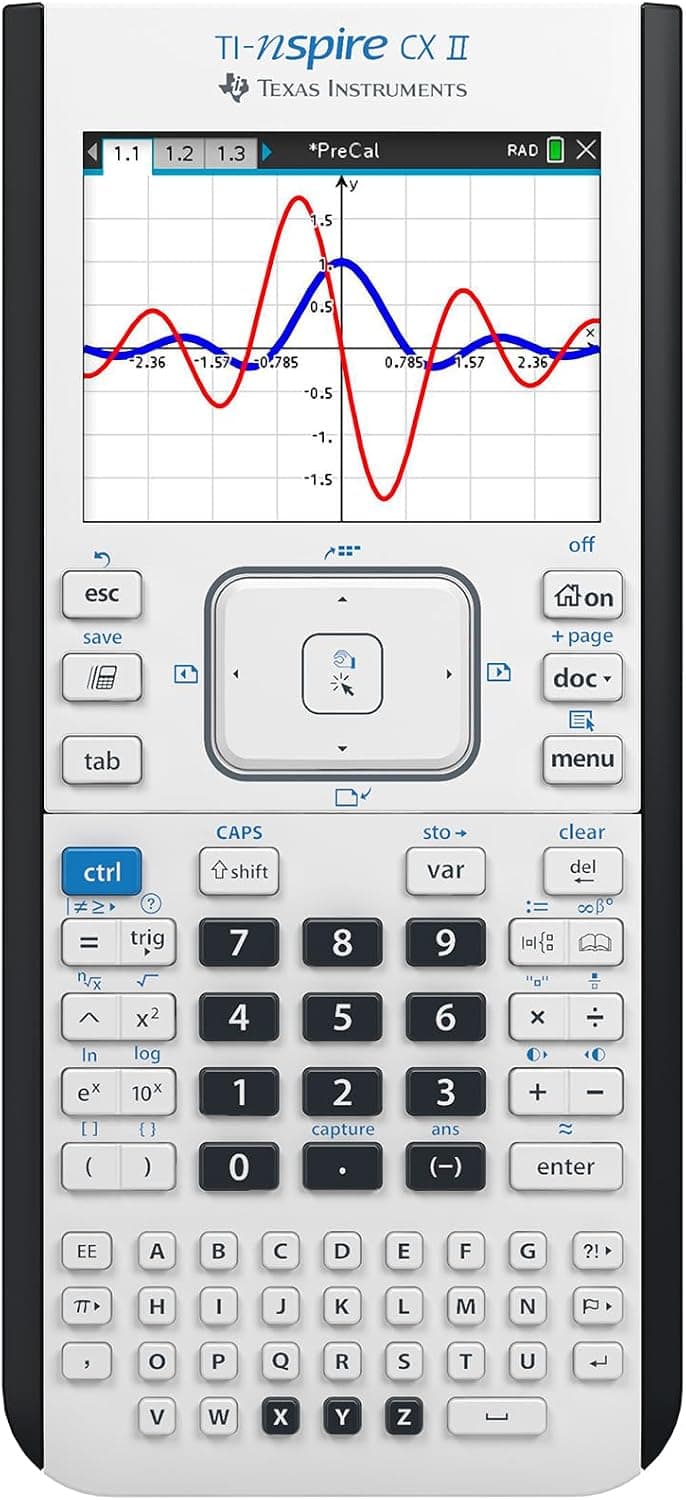 Texas Instruments TI-Nspire CX II Color Graphing Calculator with Student Software (PC/Mac) White 3.54 x 7.48 - image 1 of 1