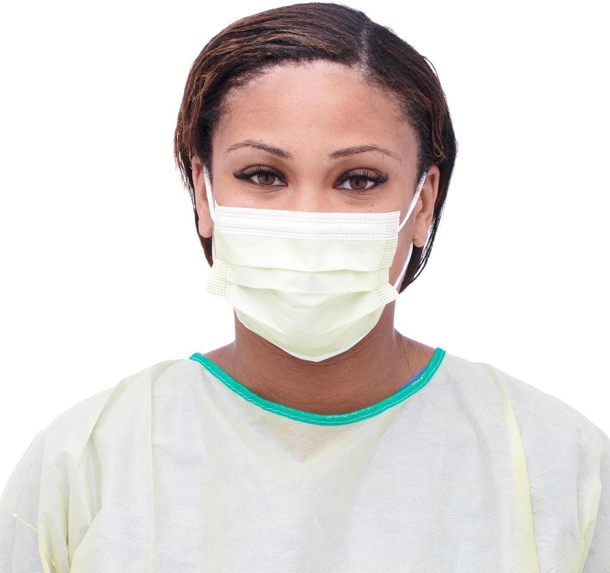 Medline NON27122 Isolation Face Masks with Earloops, Polypropylene, Latex Free, Yellow (Pack of 300) - image 1 of 1