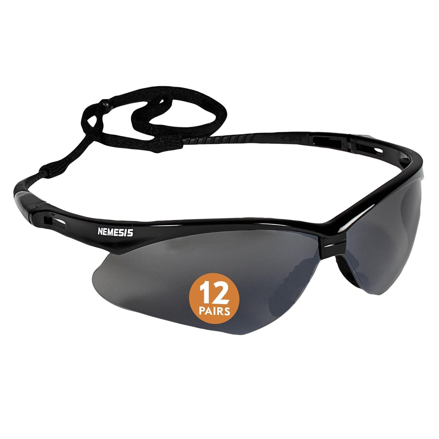 KleenGuard™ V30 Nemesis™ Safety Glasses (25688), with Mirror Coating, Smoke Lenses, Black Frame, Unisex Sunglasses for Men and Women (Qty 12) - image 1 of 1