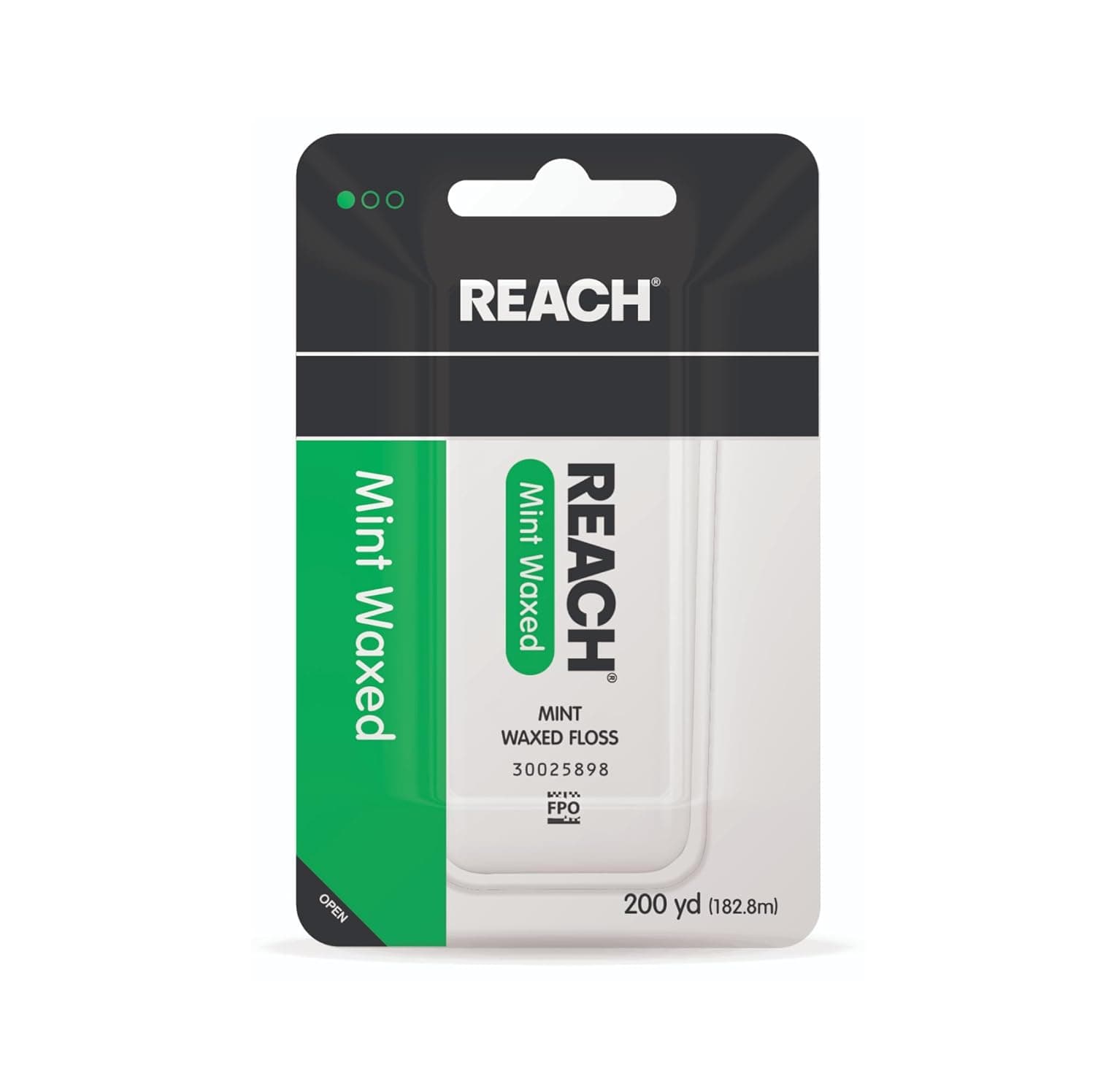 REACH Waxed Dental Floss, Mint, Plaque Remover for Teeth, Shred Resistant, Floss Slides Smoothly, Easy to Use, Waxed, Deep Cleaning Teeth, Oral Care, PFAS Free, for Adults & Kids, 1 Pack, 200 yd - image 1 of 1