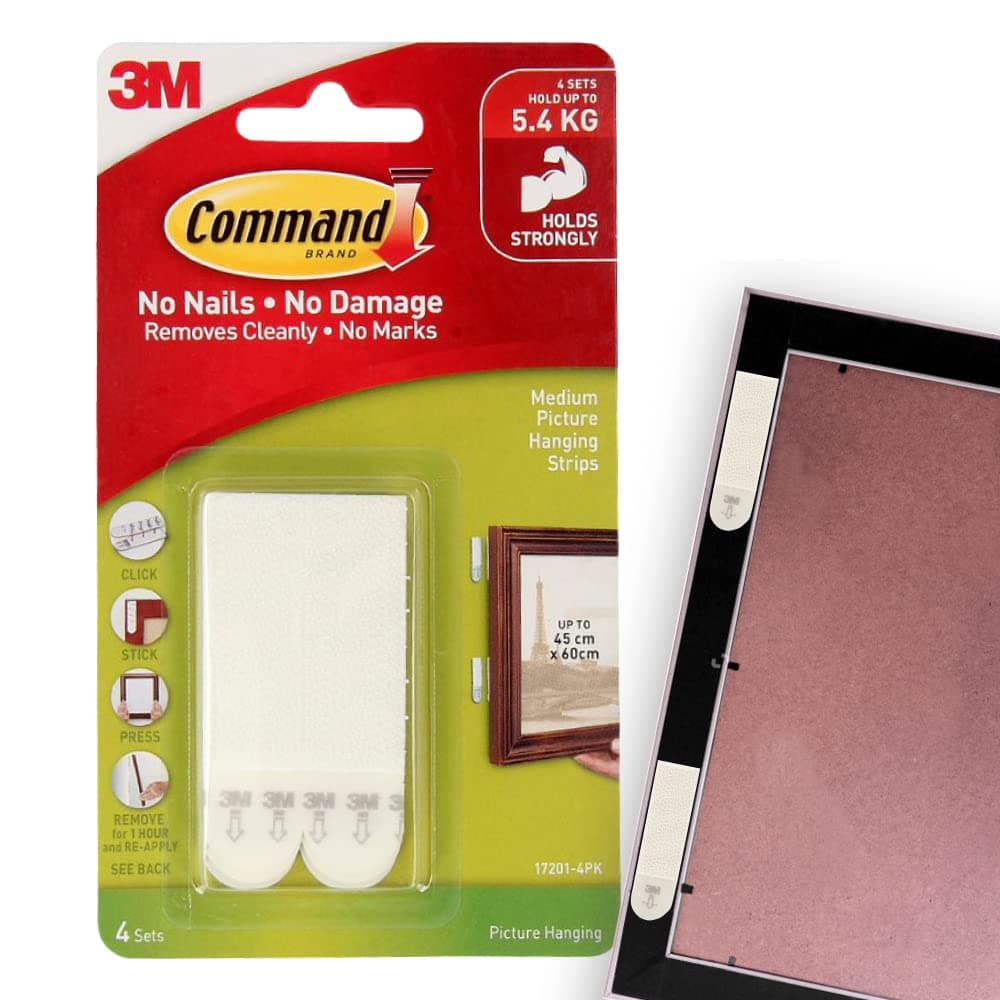 Command White 12 lb Picture Hanging Strips, Decorate Damage-Free, Indoor Use (17201-4PK-ES) - image 1 of 1