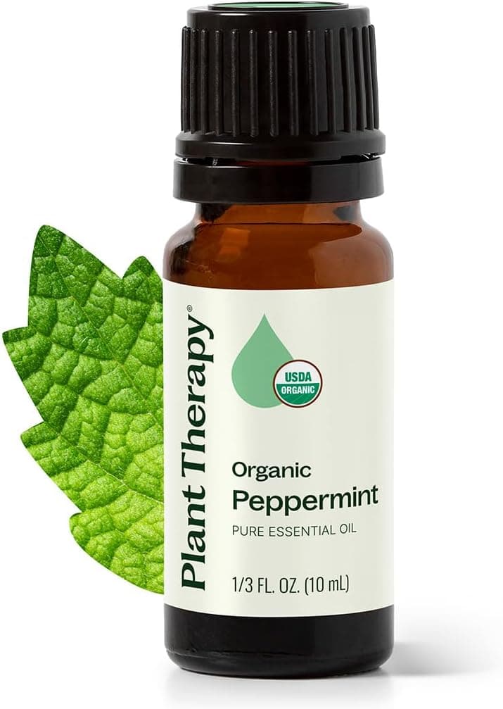Plant Therapy Organic Peppermint Essential Oil 10 mL (1/3 oz), 100% Pure, Undiluted, USDA Certified Organic, Undiluted, Natural Aromatherapy, for Neck Tension and Muscle Discomfort - image 1 of 1