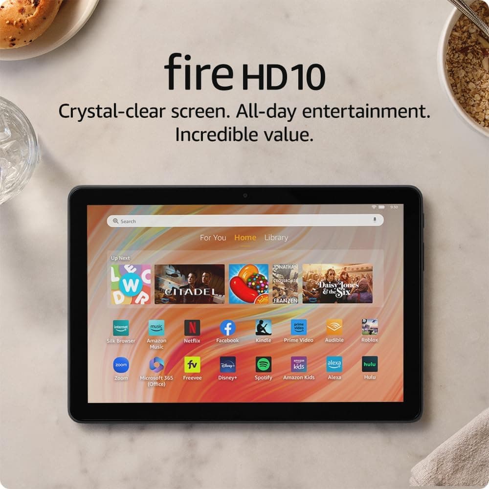 Amazon Fire HD 10 tablet (newest model) built for relaxation, 10.1" vibrant Full HD screen, octa-core processor, 3 GB RAM, 32 GB, Black - image 1 of 1