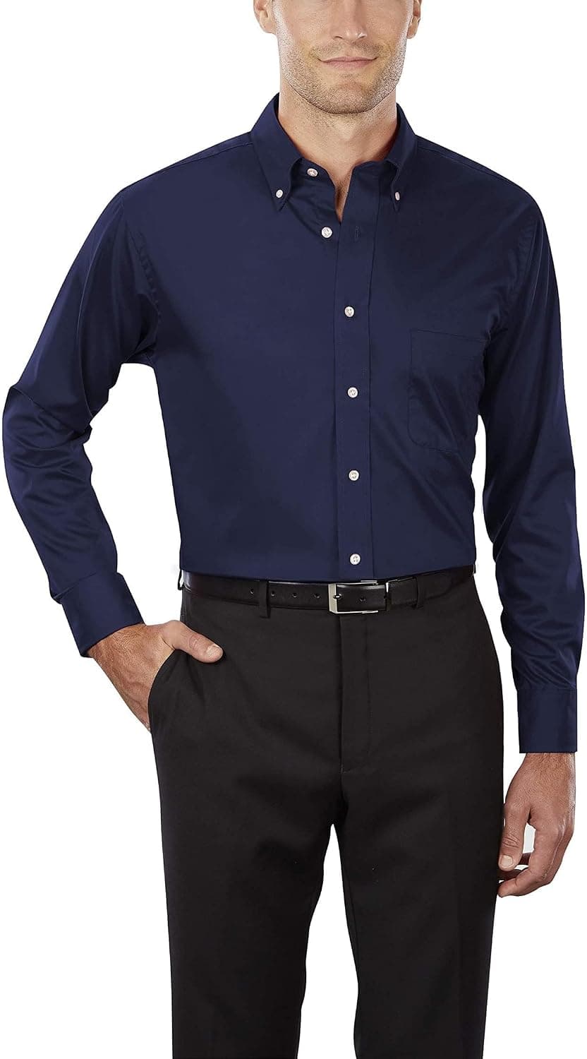 Van Heusen Men's Regular Fit Twill Solid Button Down Collar Dress Shirt - Amazon Exclusive - image 1 of 1