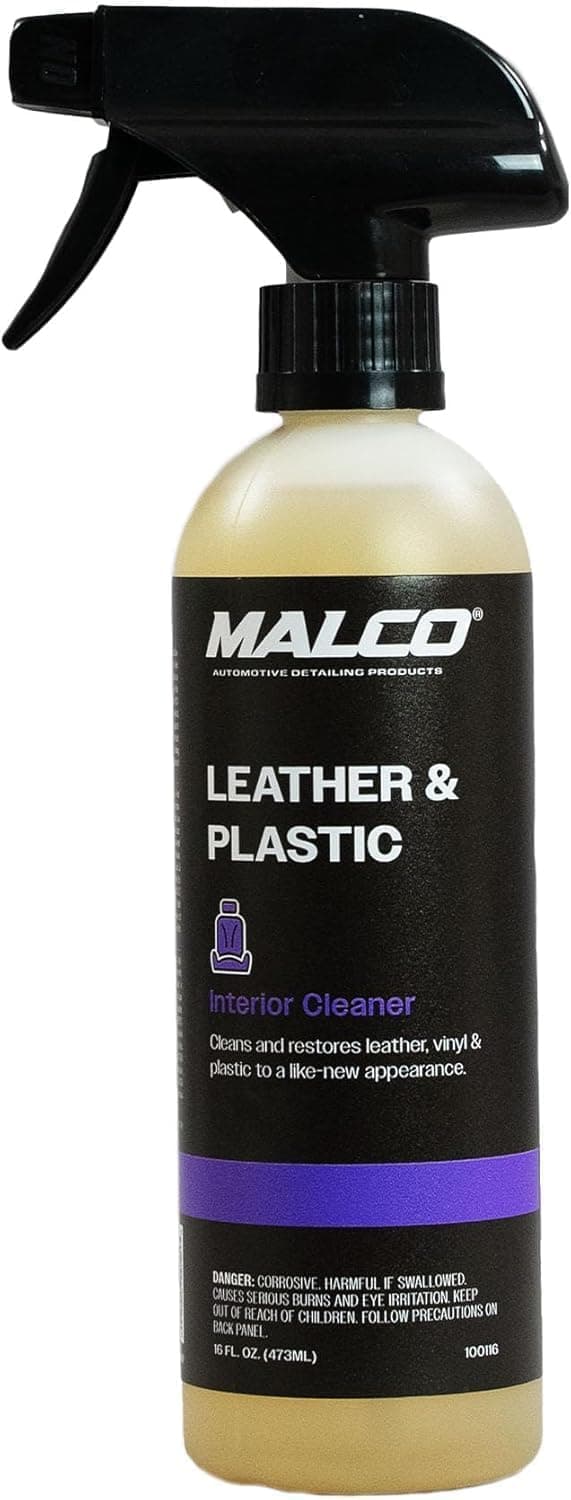 Malco Leather & Plastic Cleaner – Penetrates Deep to Remove Dirt, Grime and Oily Soils/Restores Leather, Plastic and Vinyl/Leaves Surfaces Clean, Shiny and Film-Free / 16 Oz. (100116) - image 1 of 1