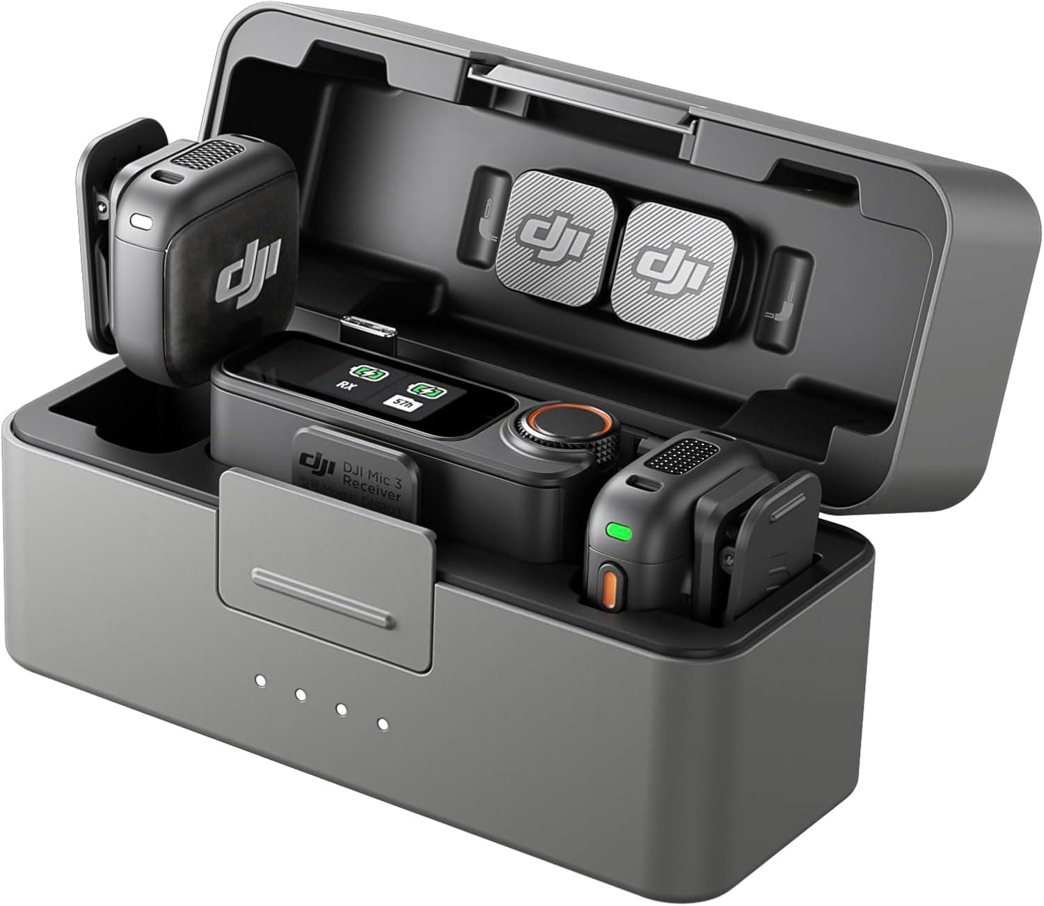 DJI Mic 3 (2 TX + 1 RX + Charging Case), Wireless Microphone for iPhone/Camera/Android, Ultralight, Adaptive Gain Control for Balanced Volume, Dual Band Anti-Interference, 28hrs Use, Vlog - image 1 of 1