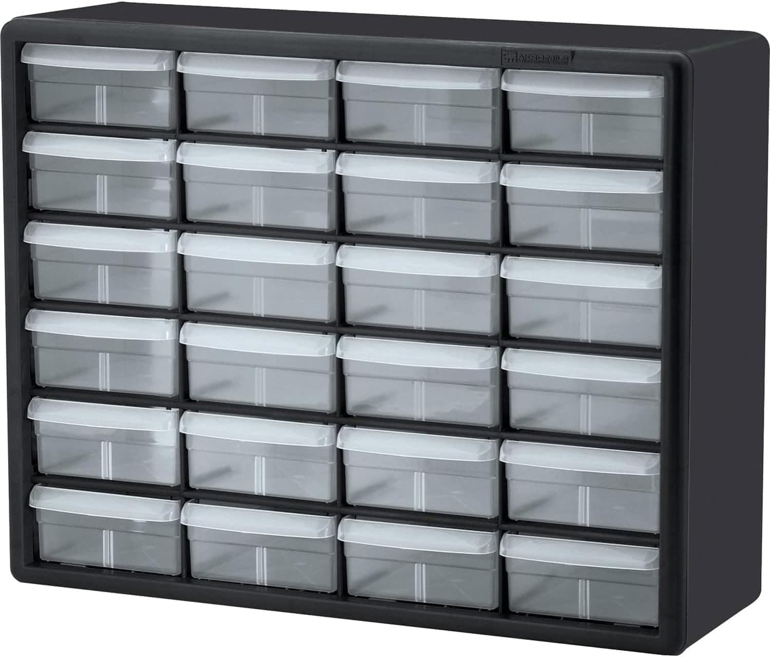 Akro-Mils 24-Drawer Plastic Drawer Storage Cabinet for Garage Organization, Bead Organizer, Building Bricks Storage, Teacher Toolbox, Makeup Organizer, 20" W x 6" D x 16" H, 10124 Black - image 1 of 1