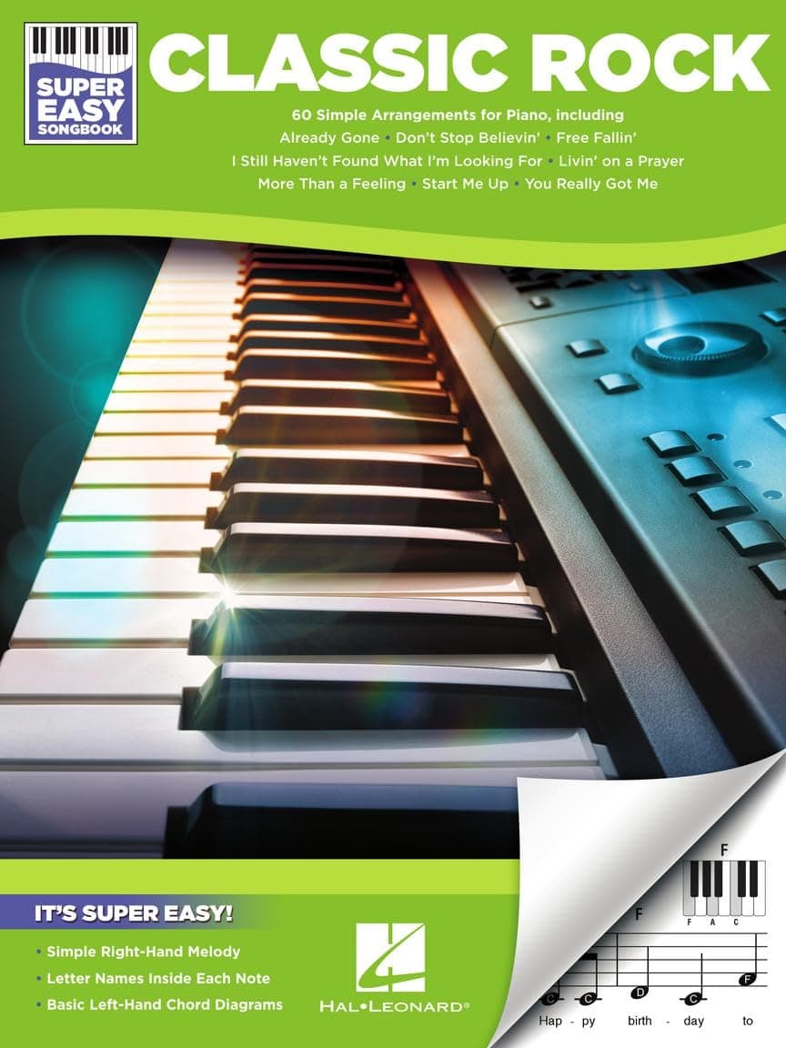 Classic Rock Super Easy Songbook: 60 Timeless Rock Songs for Piano | Easy Piano Sheet Music for Beginners | Rock Hits with Right-Hand Melody and Chord ... Piano Arrangements (Super Easy Songbooks) - image 1 of 1