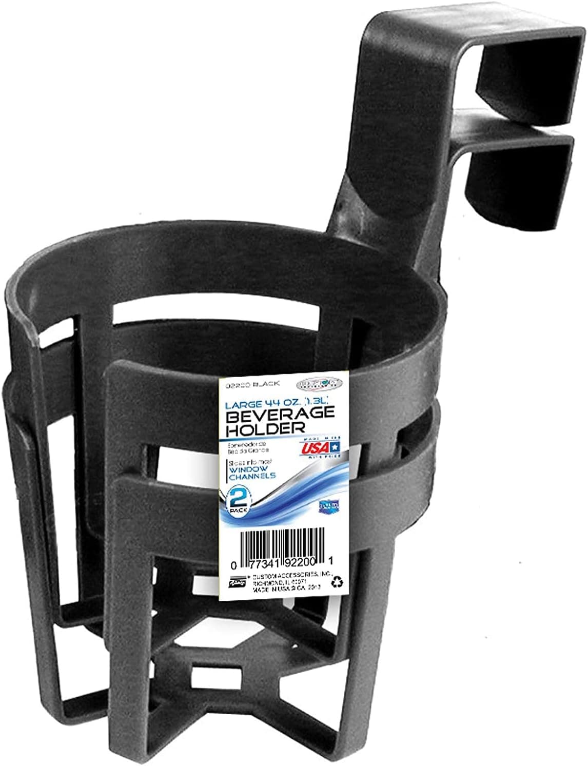 Custom Accessories 92200 Large Plastic Cup Holders, Black, Pack of 2 - image 1 of 1