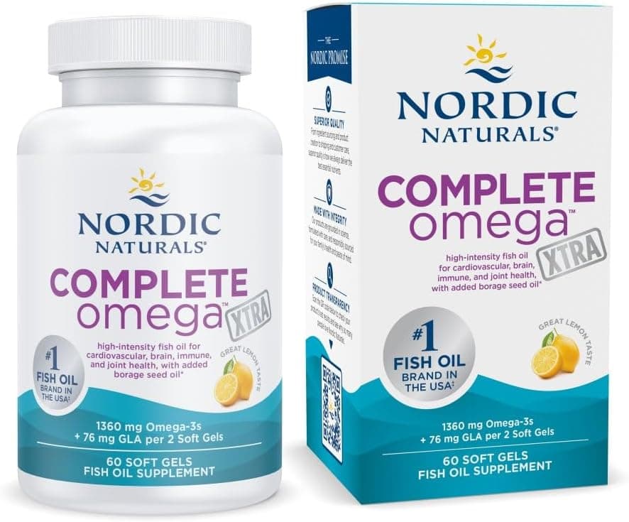 Nordic Naturals Complete Omega Xtra, Lemon - 60 Soft Gels - 1360 mg Omega-3 + 76 mg GLA - Healthy Skin - Cognition - Non-GMO - 30 Servings - image 1 of 1