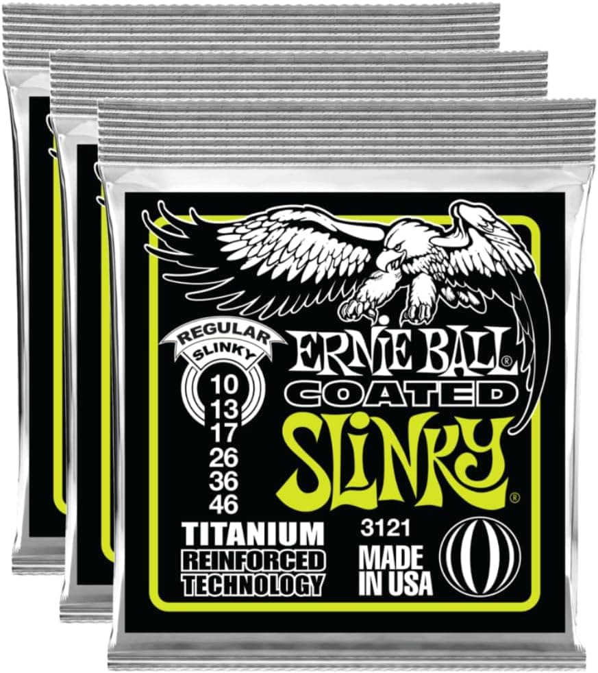 3 Sets of Ernie Ball Coated 3121 Regular Slinky Electric Guitar Strings 10-46 - image 1 of 1