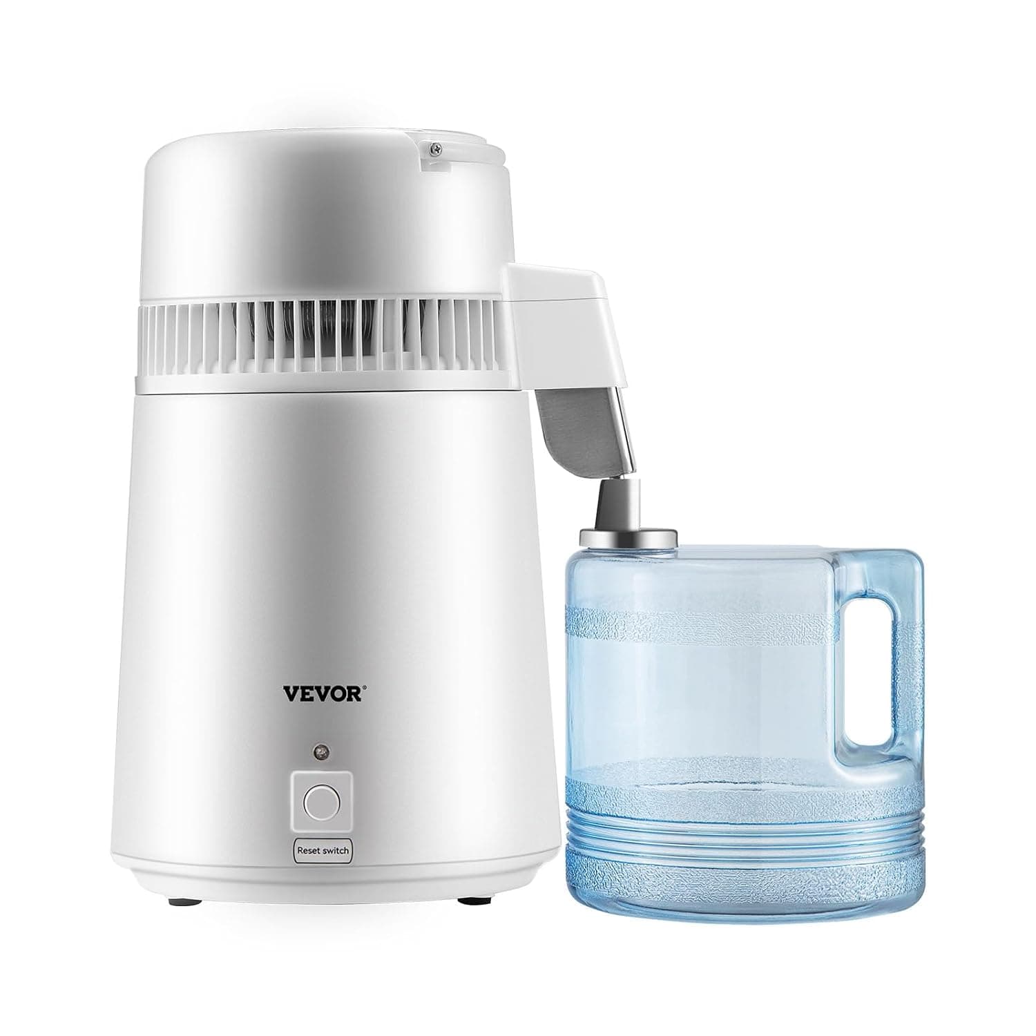 VEVOR Water Distiller, 1.1 Gal Distilled Water Machine, 750W Pure Water Distilling w/BPA Free Plastic Container, Water Distillation Kit w/Button, Countertop Distilled Water Maker for Home, White - image 1 of 1