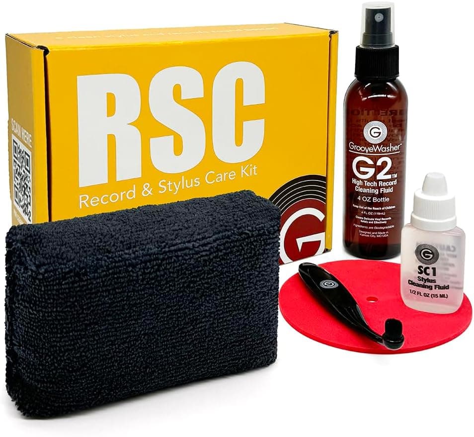 GrooveWasher Record & Stylus Care System – Record Cleaning Fluid & Large Scratch-Free Cleaning Pad with Delicate Stylus Brush & Cleaning Solution + Bonus Label Mask, Protect & Preserve Vinyl Records - image 1 of 1