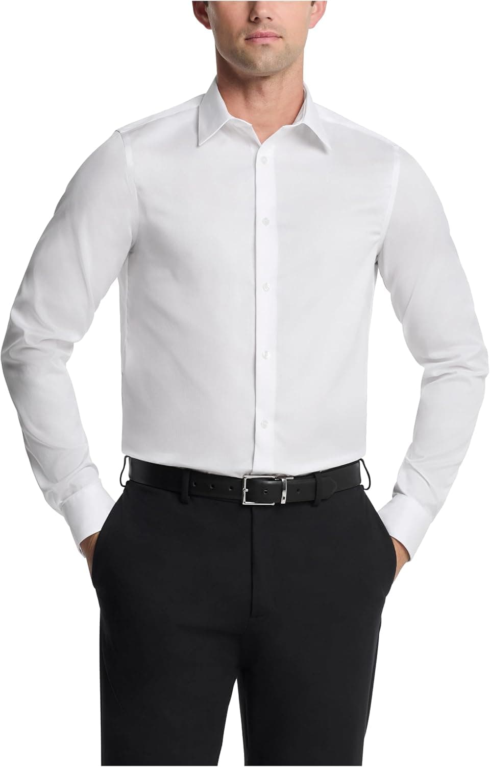 Calvin Klein Men's Dress Shirts Slim Fit Non Iron Solid, White, 15.5" Neck 32"-33" Sleeve - image 1 of 1