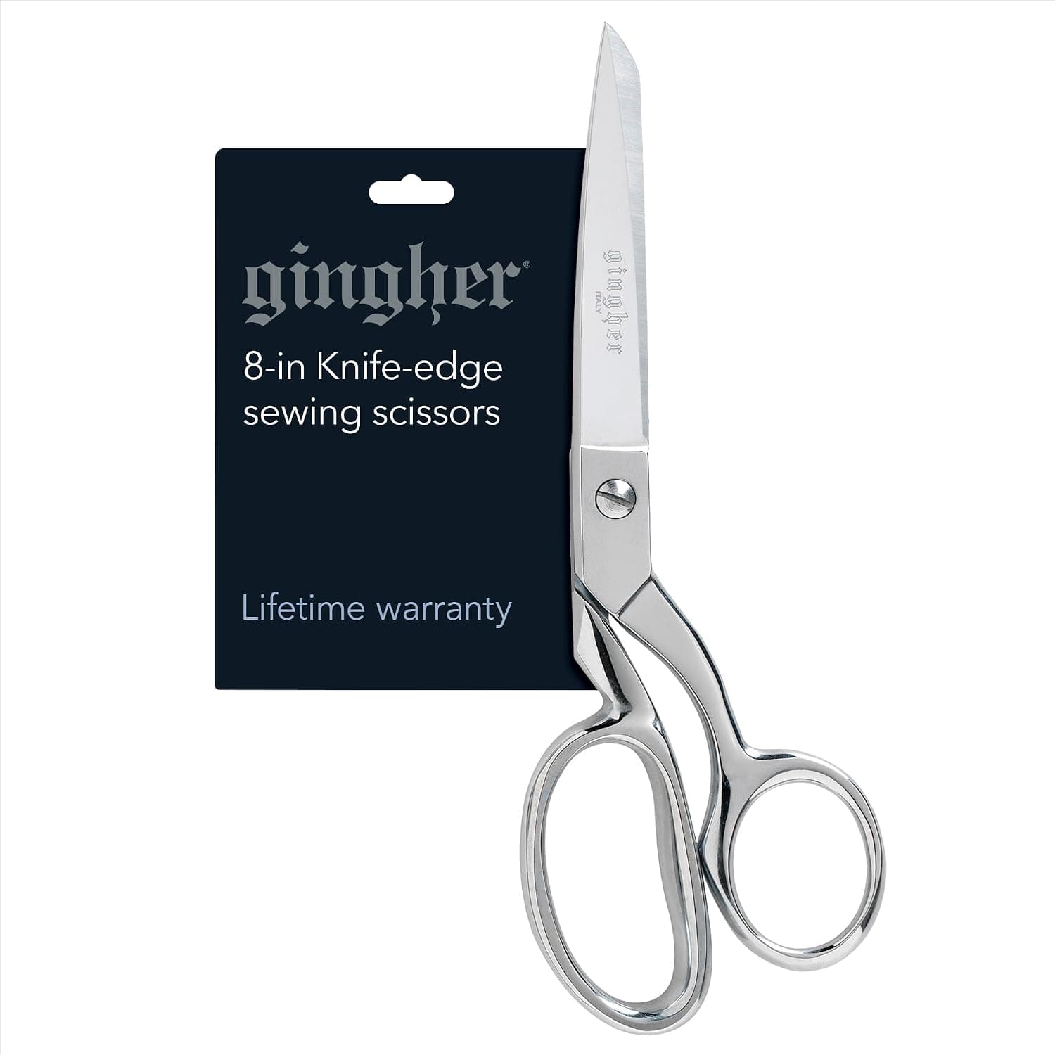 Gingher Dressmaker's Fabric Scissors, 8" Stainless Steel Shears, Sharp Knife Edge Steel Sewing Shears with Protective Sheath for Fabric Cutting and Tailoring - image 1 of 1