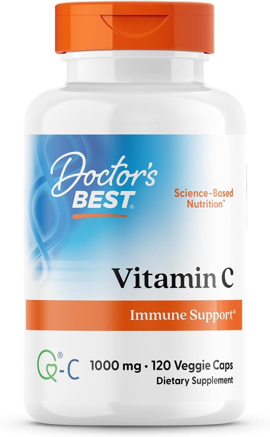 Doctor's Best Vitamin C 1000mg Supplement for Men & Women - Vegan Vitamin C Capsules as Q-C Ascorbic Acid, Immune Health Support for Adults, Non GMO, Gluten Free, Soy Free - 120 Veg Caps - image 1 of 1