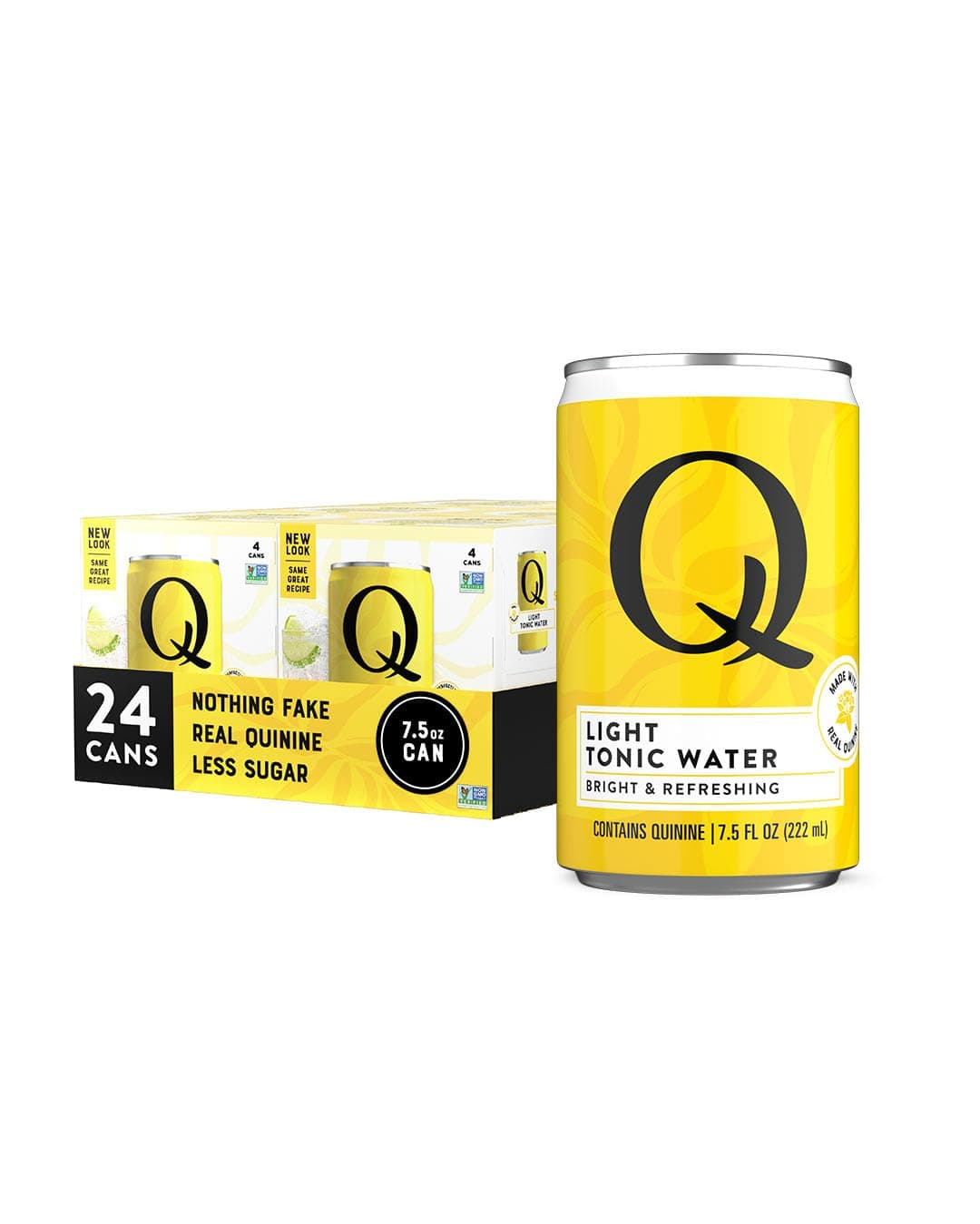 Q LIGHT TONIC WATER with Real Quinine & Organic Agave - Ideal for Cocktails & Mocktails - Made with Real Ingredients, Perfectly Carbonated, & Less Sweet - 20 Calories per Can - 7.5 Fl Oz (Pack of 24) - image 1 of 1
