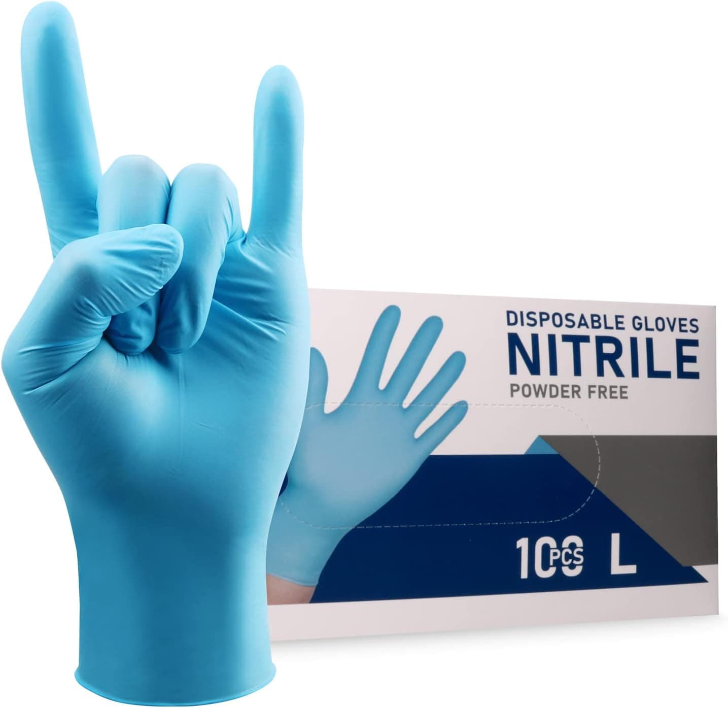 Wostar Nitrile Disposable Gloves Powder & Latex Free 4mil Touch Screen Disposable Non-Sterile Nitrile Exam Gloves - image 1 of 1