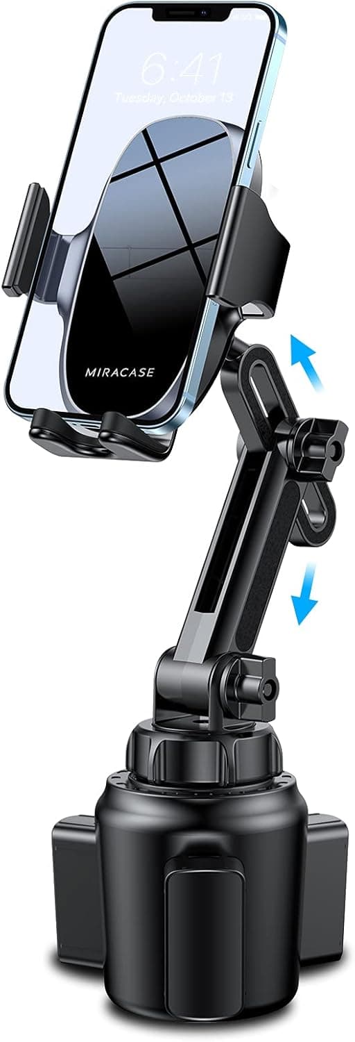 Miracase [Upgraded Version Cup Phone Holder for Car, Universal Adjustable Long Neck Car Phone Mount Cradle Friendly Compatible with iPhone Samsung Google and All 4.0-7.0 inches Smartphones - image 1 of 1