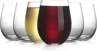 Stemless Wine Glass, Red & White 18oz Stemless Wine Glass Set of 6, Drink Glasses with Durable Chip Resistant Rim, Large Wine Glasses for Enhanced Aeration, Wine Accessories for Parties (18oz -6Pack) - image 1 of 1