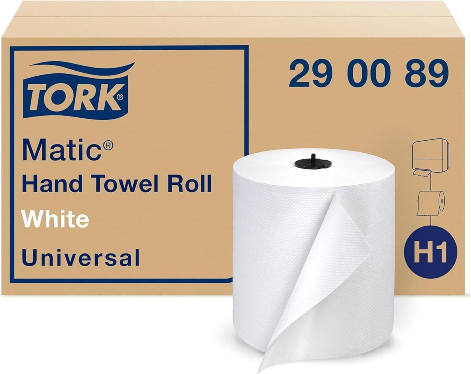 Tork Matic Paper Hand Towel Roll White H1, Universal, 100% Recycled Fiber, 6 Rolls x 700 ft, 290089 - image 1 of 1