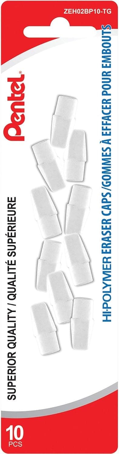 Pentel Hi-Polymer White Cap Erasers, Pack of 10 (ZEH02BP10) - image 1 of 1