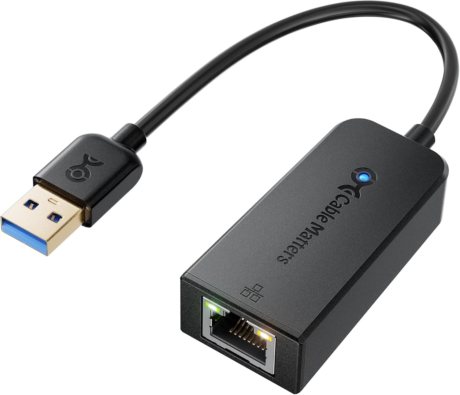 Cable Matters Plug & Play USB to Ethernet Adapter with PXE, MAC Address Clone Support (USB3.0 to Gigabit Network, Ethernet to USB Adapter for Laptop) Supporting 10/100/1000Mbps - image 1 of 1
