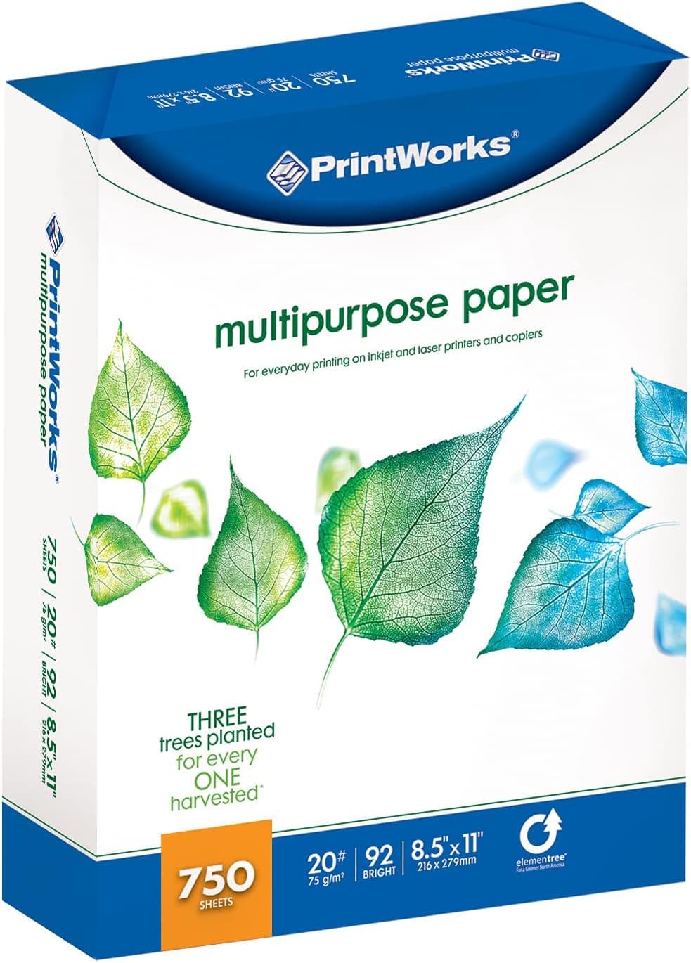Printworks Multipurpose Paper, 20 Pound, 92 Bright, 750 Sheets, 8.5x11 Inches (00009),White - image 1 of 1
