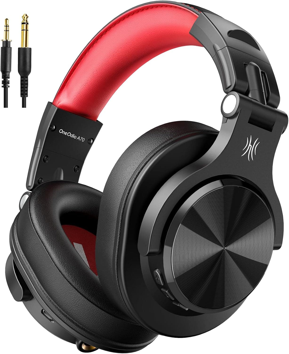 OneOdio A70 Bluetooth Over Ear Headphones, Wireless Headphones w/ 72H Playtime, Hi-Res, 3.5mm/6.35mm Wired Audio Jack for Studio Monitor & Mixing DJ Guitar AMP, Computer Laptop PC Tablet - Red - image 1 of 1