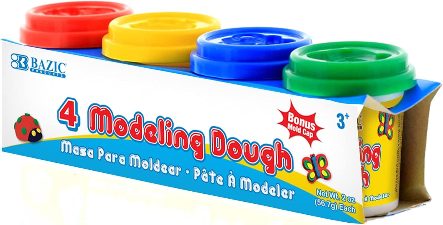 BAZIC Modeling Clay 4 Color, Assorted Colors Light Dough Art Craft, Non Toxic Gift for Artist Kids Toddler Boys Girls (8oz/Pack), 1-Pack - image 1 of 1