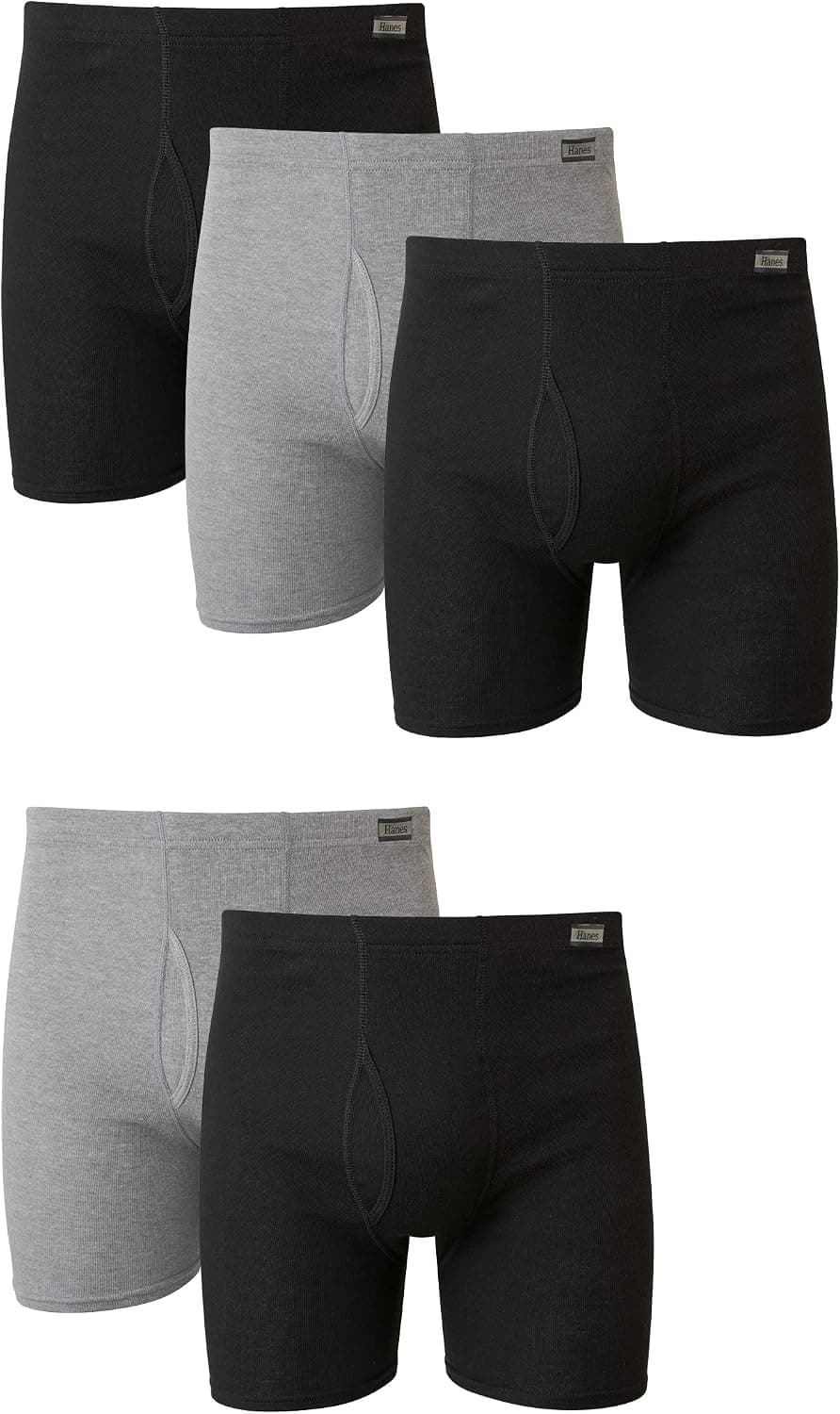 Hanes Boxer Briefs Pack, Moisture-Wicking Underwear for Men, Cool & Breathable Cotton - image 1 of 1