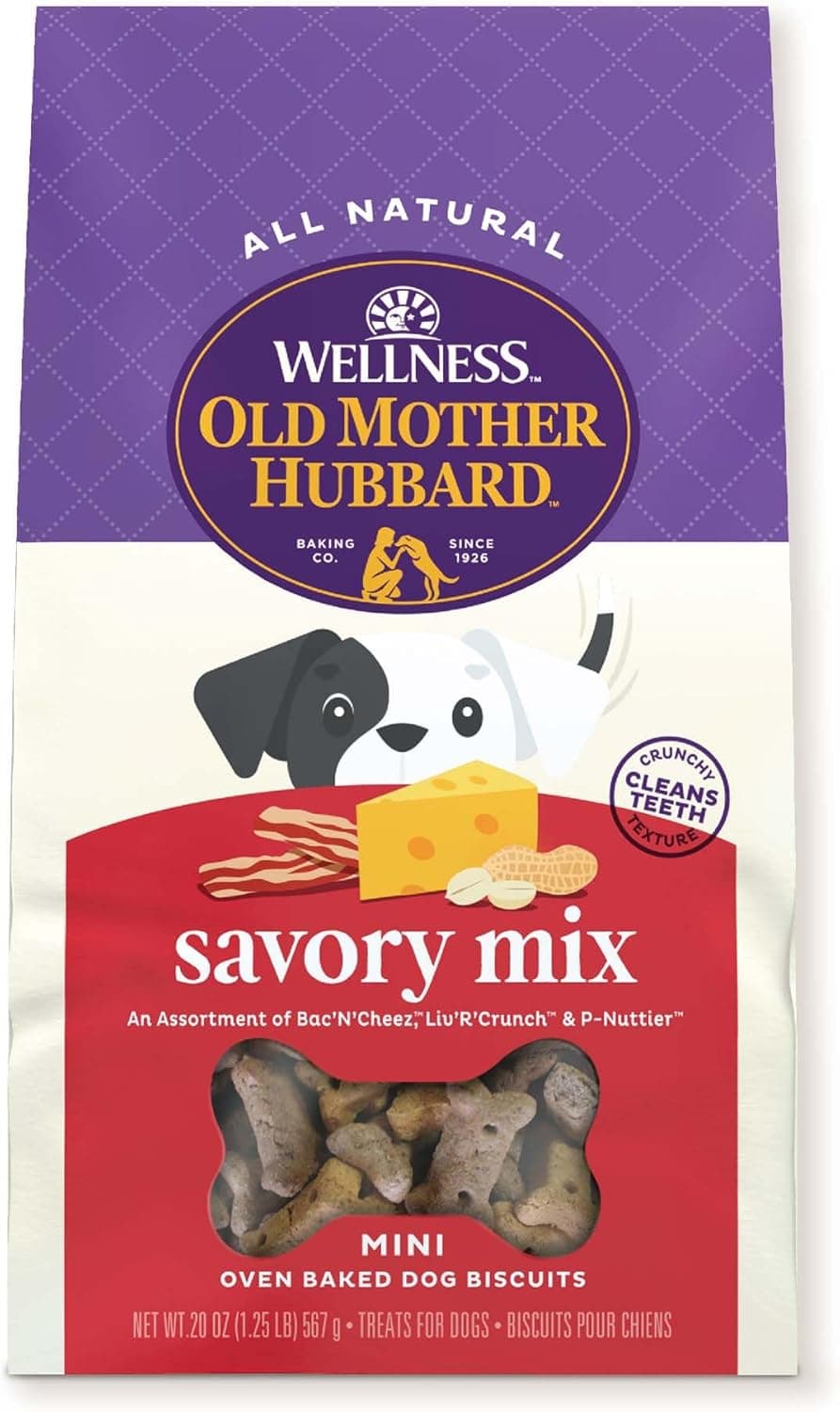 Old Mother Hubbard Wellness Savory Mix Dog Biscuits, Natural, Training Treats, Mini Size, (20 Ounce Bag) - image 1 of 1