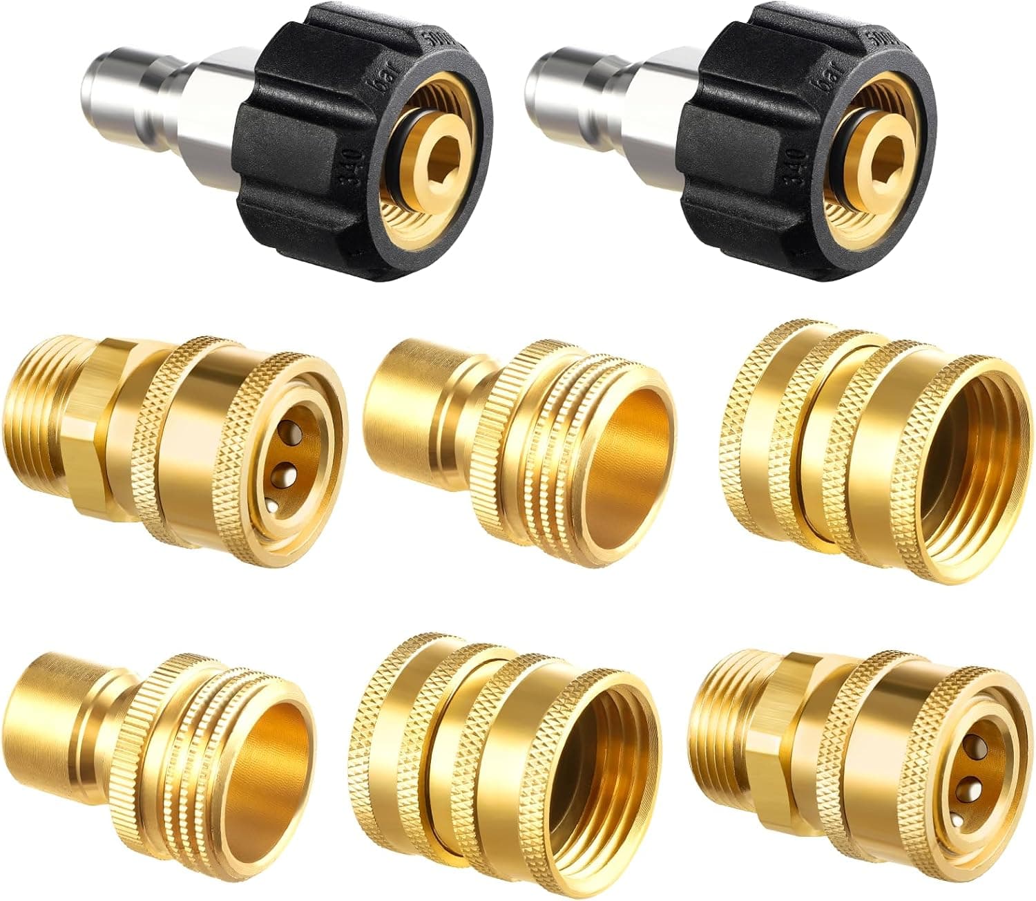 Twinkle Star Pressure Washer Adapter Set, Quick Disconnect Kit, M22 Swivel to 3/8'' Quick Connect, 3/4" to Quick Release - image 1 of 1