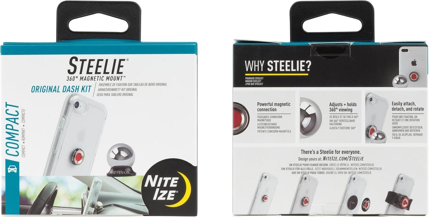 Nite Ize Steelie Original Dash Kit - Magnetic Phone Mount for Car Dashboard - Car Phone Holder with Strong Steelie Magnet & 3M VHB Adhesive - image 1 of 1