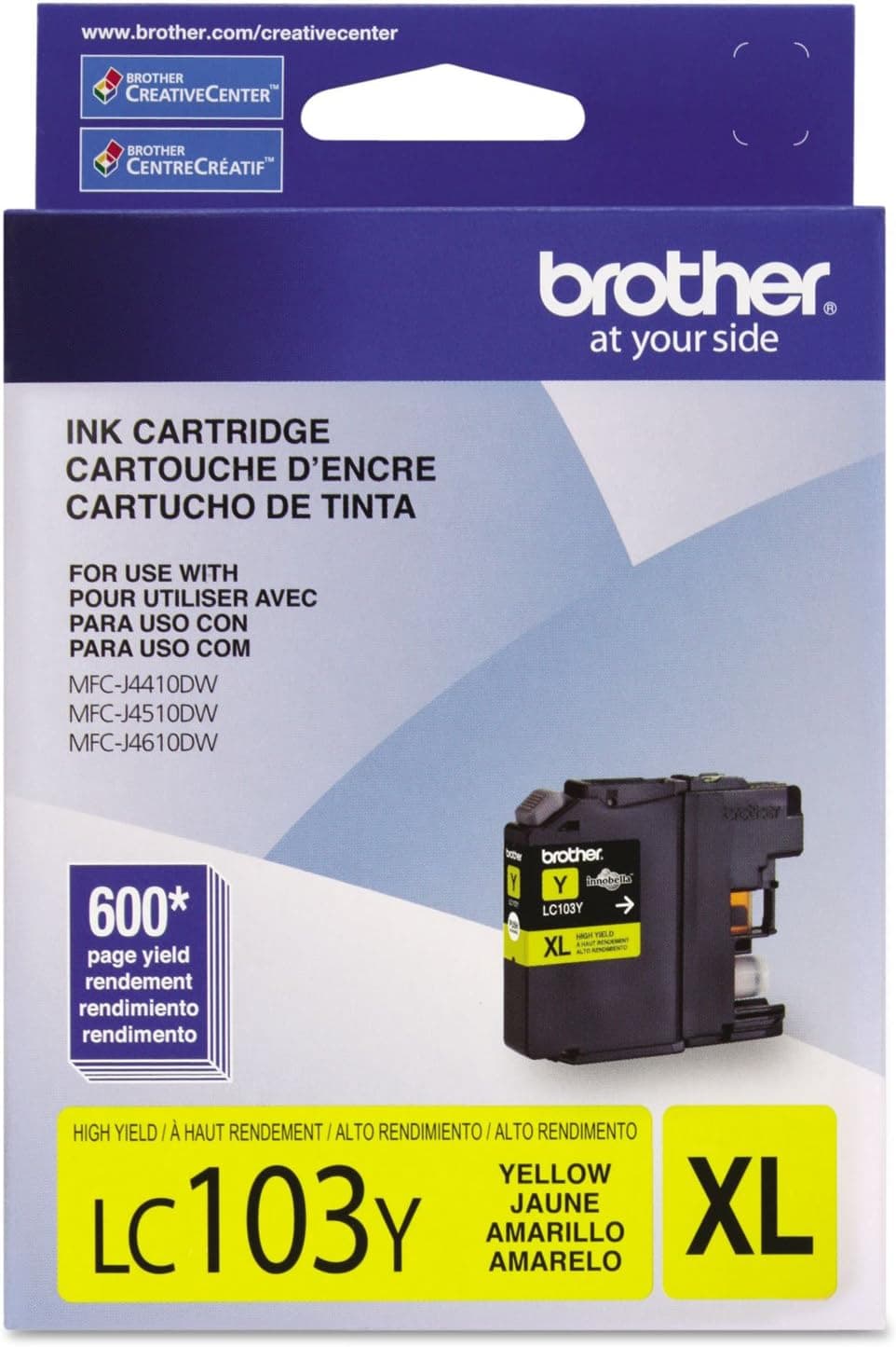 Brother Printer LC103Y High Yield Cartridge Ink, Yellow - image 1 of 1