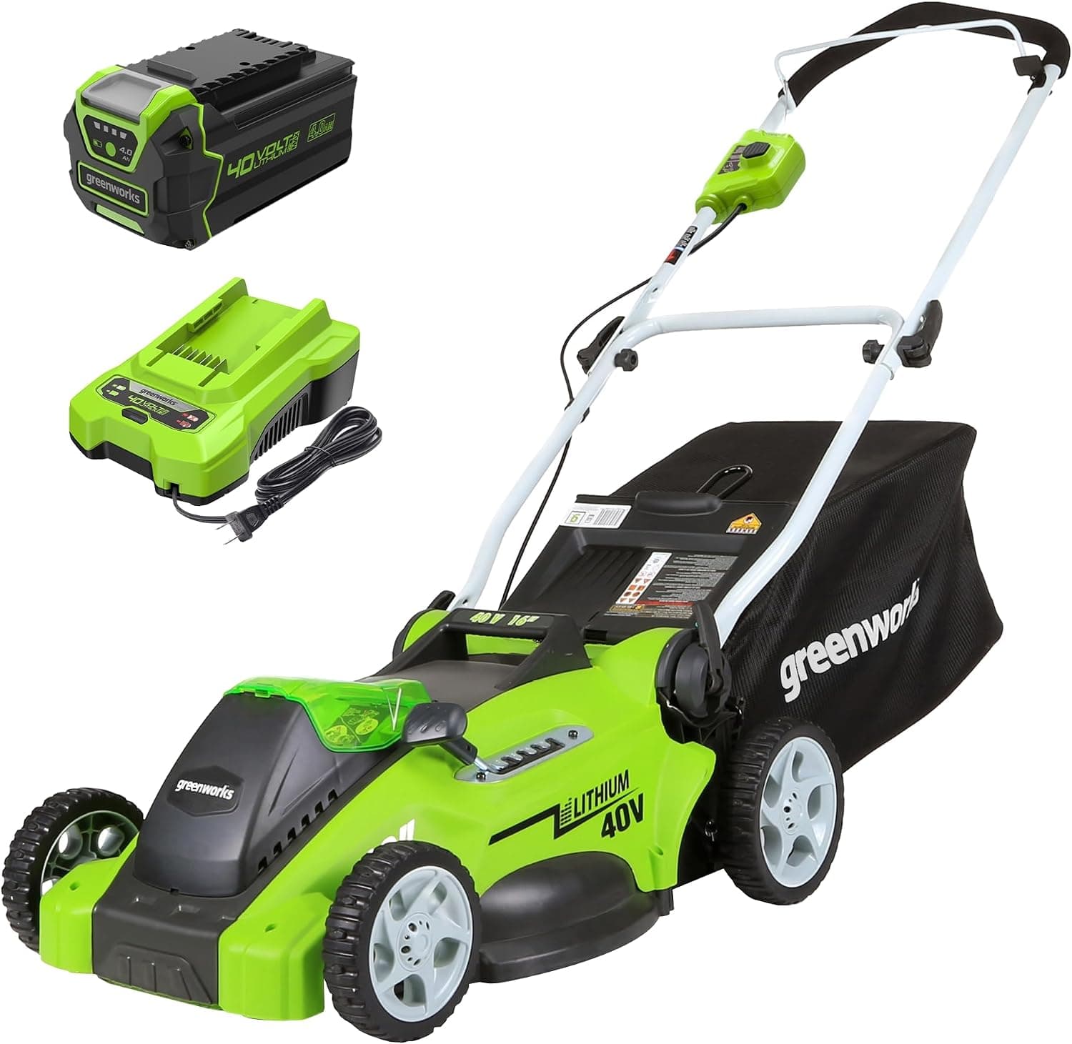 Greenworks 40V 16" Cordless Lawn Mower, Ultra-Light Push Mower with 4.0Ah Battery & Charger(75+ Tool Compatibility, 45Min Runtime) - image 1 of 1
