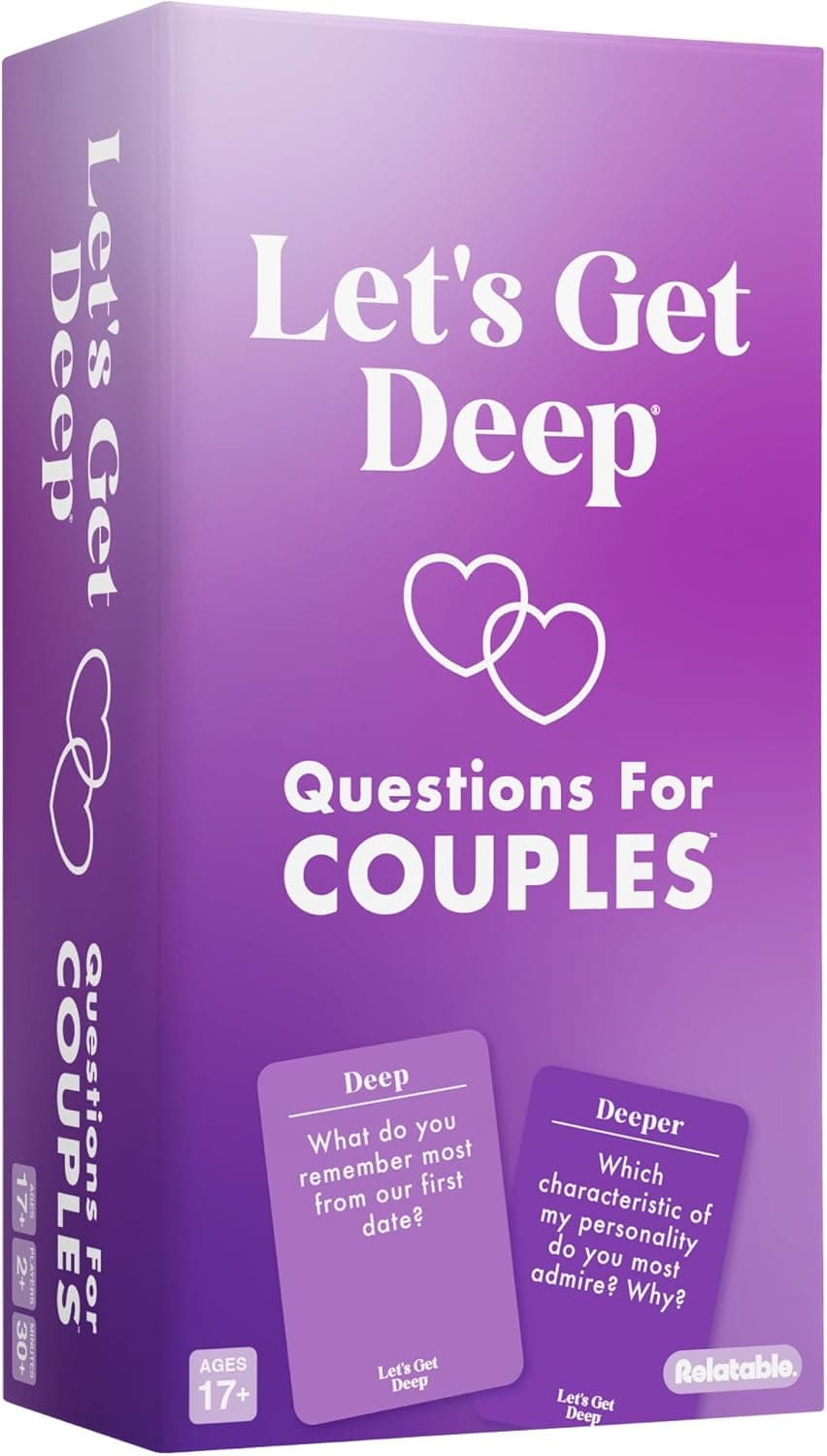 Let's Get Deep by Relatable, A Question Card Game for Couples, Great for Date Night Ideas, Couples Gifts, Wedding Gifts, and Long Distance Relationship Gifts, Includes 200 Cards to Build Up Intimacy - image 1 of 1