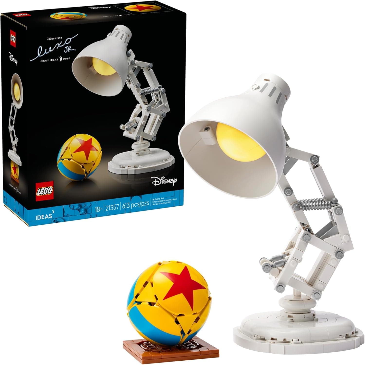 LEGO Ideas Disney Pixar Luxo Jr. - Room Decor and Building Set for Adults - Office and Desk Decor - Birthday Gifts for Women & Men - Brick-Built Lamp DIY Kit - 21357 - image 1 of 1