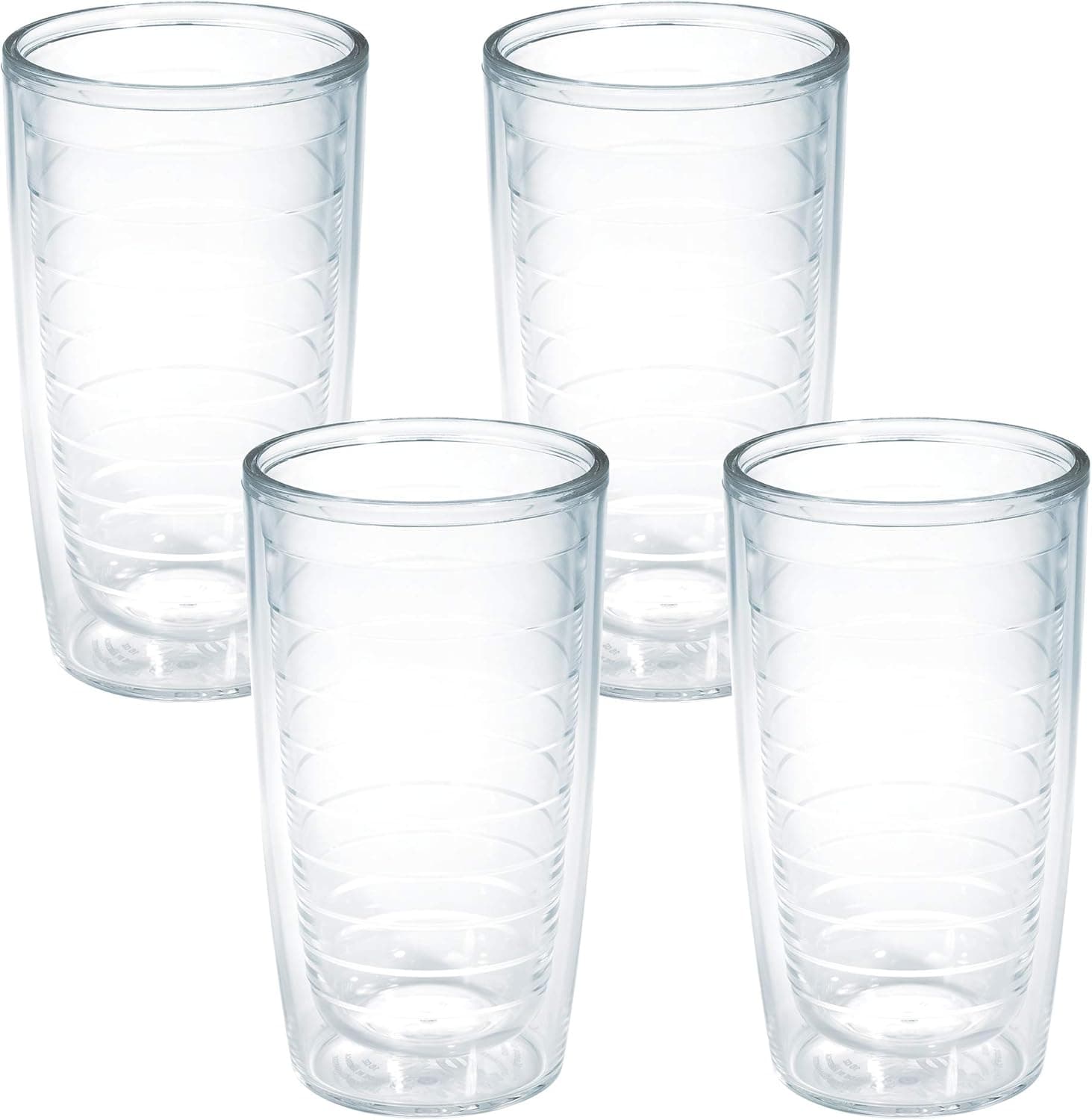 Tervis Clear & Colorful Tabletop Made in USA Double Walled Insulated Tumbler Travel Cup Keeps Drinks Cold & Hot, 16oz - 4pk, Clear - image 1 of 1