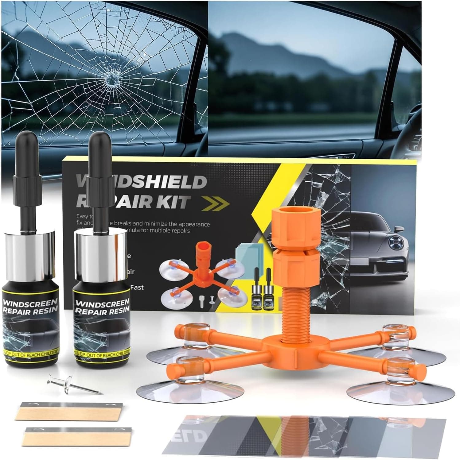 Windshield Repair Kit, 2025 New Package Windshield Crack Repair Kit with Enhanced Injection Head., Long-Lasting for Windshields, Windows, Mirrors, All Crack Types - image 1 of 1