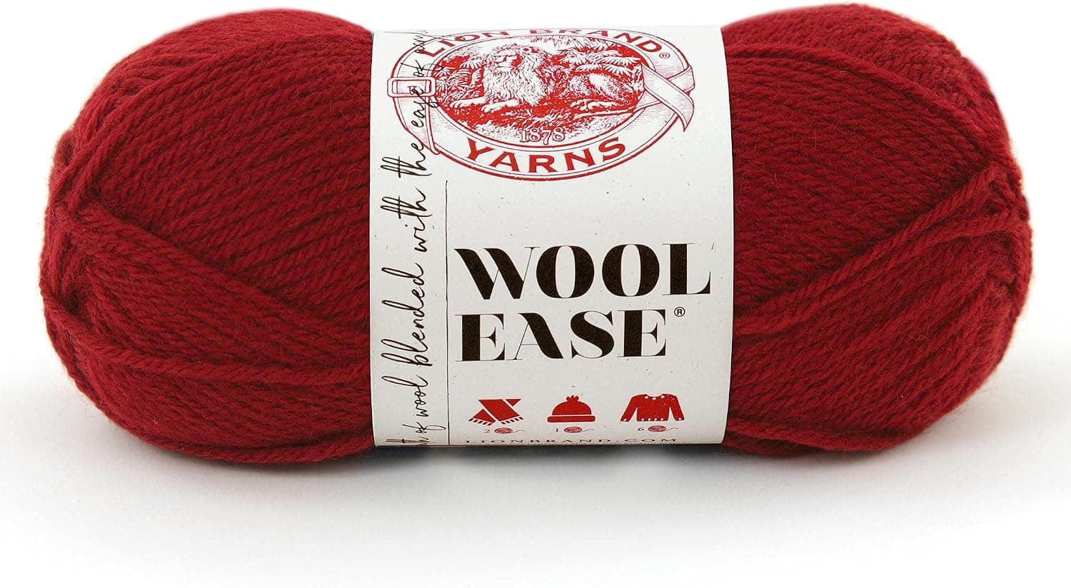 Lion Brand Yarn Wool-Ease Yarn, Worsted-Weight Yarn for Knitting and Crocheting, 1 Pack, Cranberry - image 1 of 1