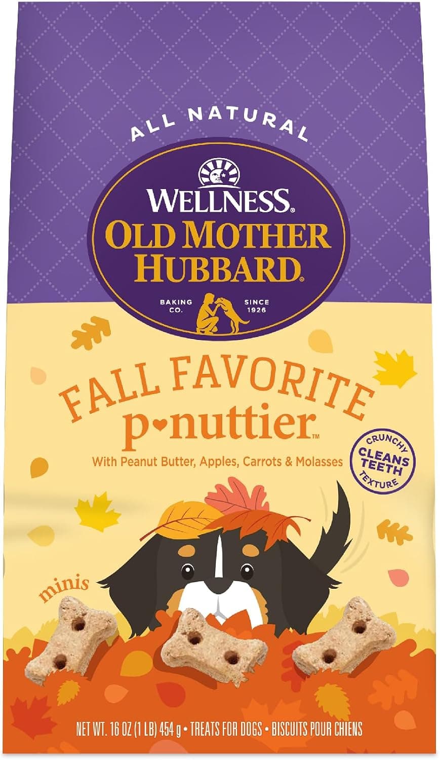 Old Mother Hubbard by Wellness Fall Favorite P-Nuttier Natural Dog Treats, Crunchy Oven-Baked Biscuits, Ideal for Training, 16 ounce bag - image 1 of 1