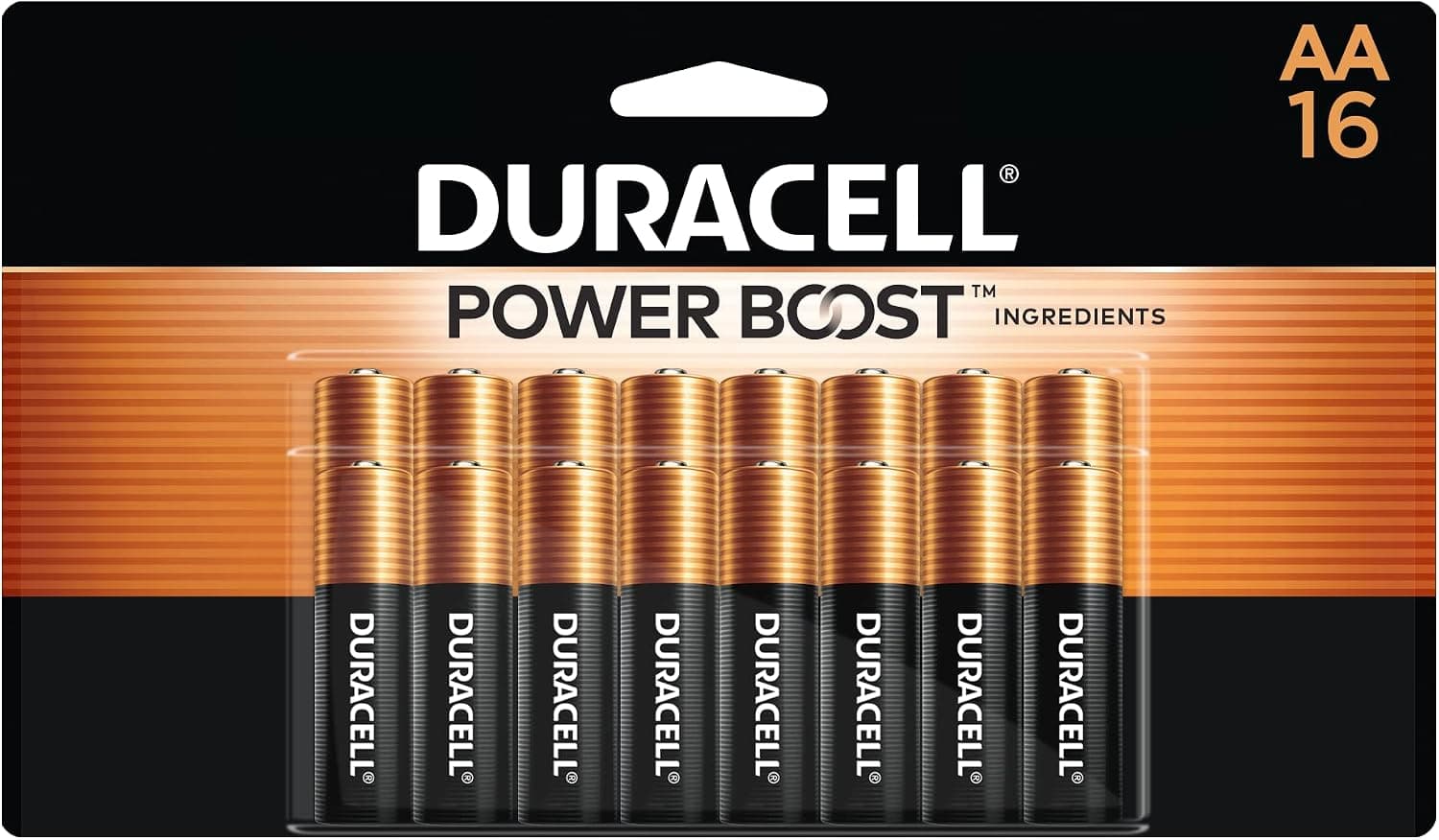 Duracell Coppertop AA Batteries with Power Boost Ingredients, 16 Count (Pack of 1) Long-lasting Alkaline Double AA Battery for Household and Office Devices - image 1 of 1