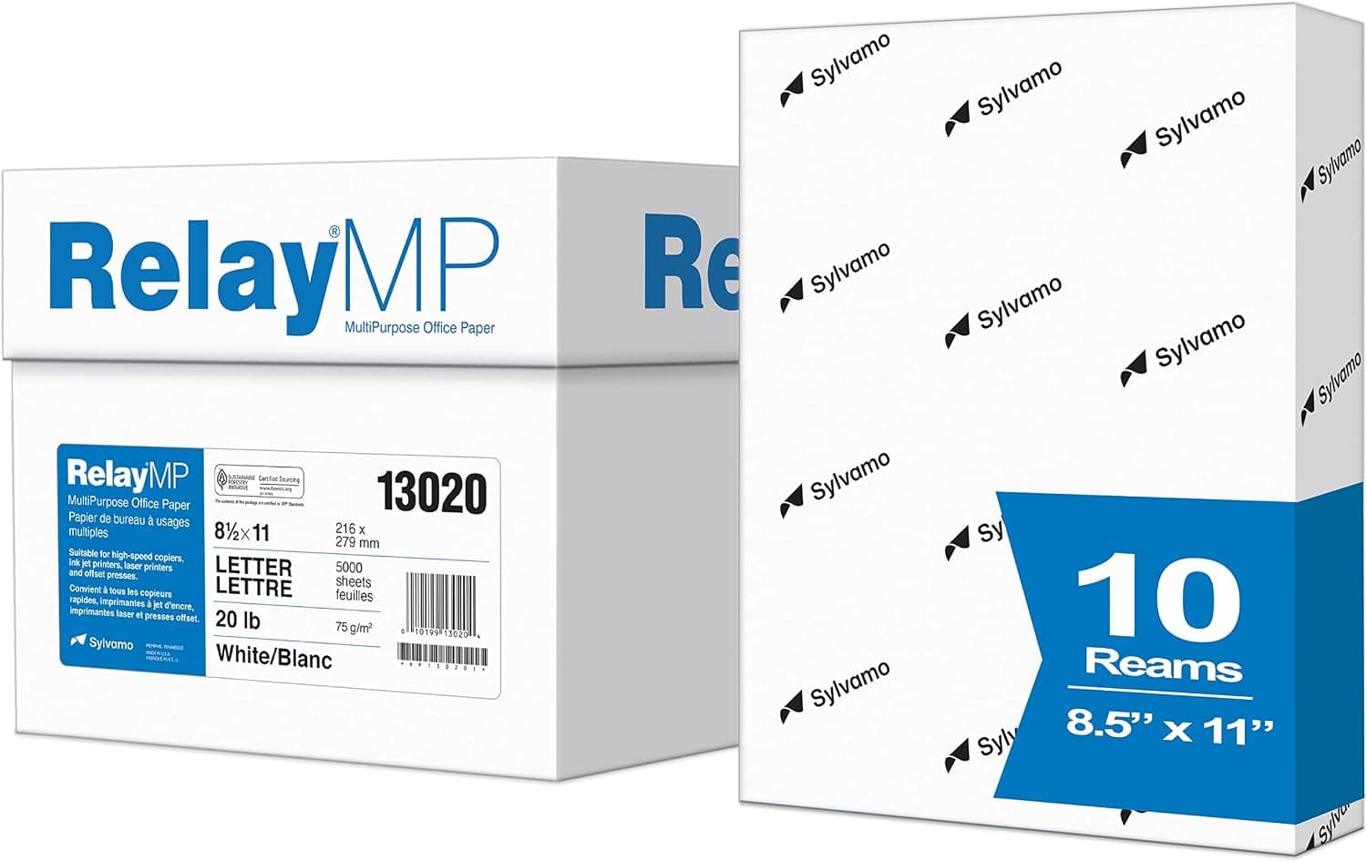 Relay MP, Multipurpose Copy Paper, 20lb, 8.5 x 11, 92 Bright - 10 Ream Carton / 5,000 Sheets (013020C) - image 1 of 1