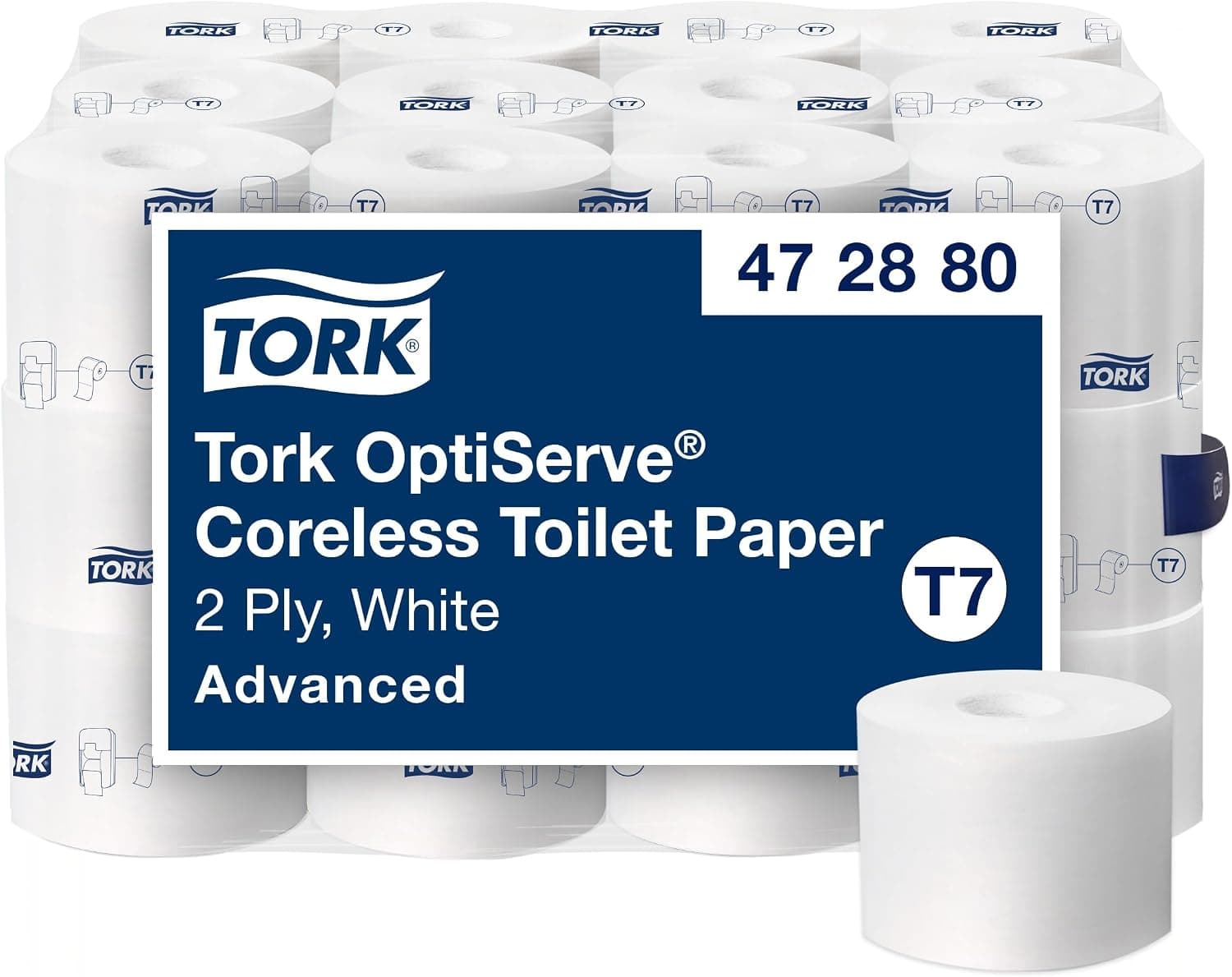 Tork Coreless High-Capacity Toilet Paper Roll White T7, Advanced, 2-Ply, 36 x 1000 sheets, 472880 - image 1 of 1