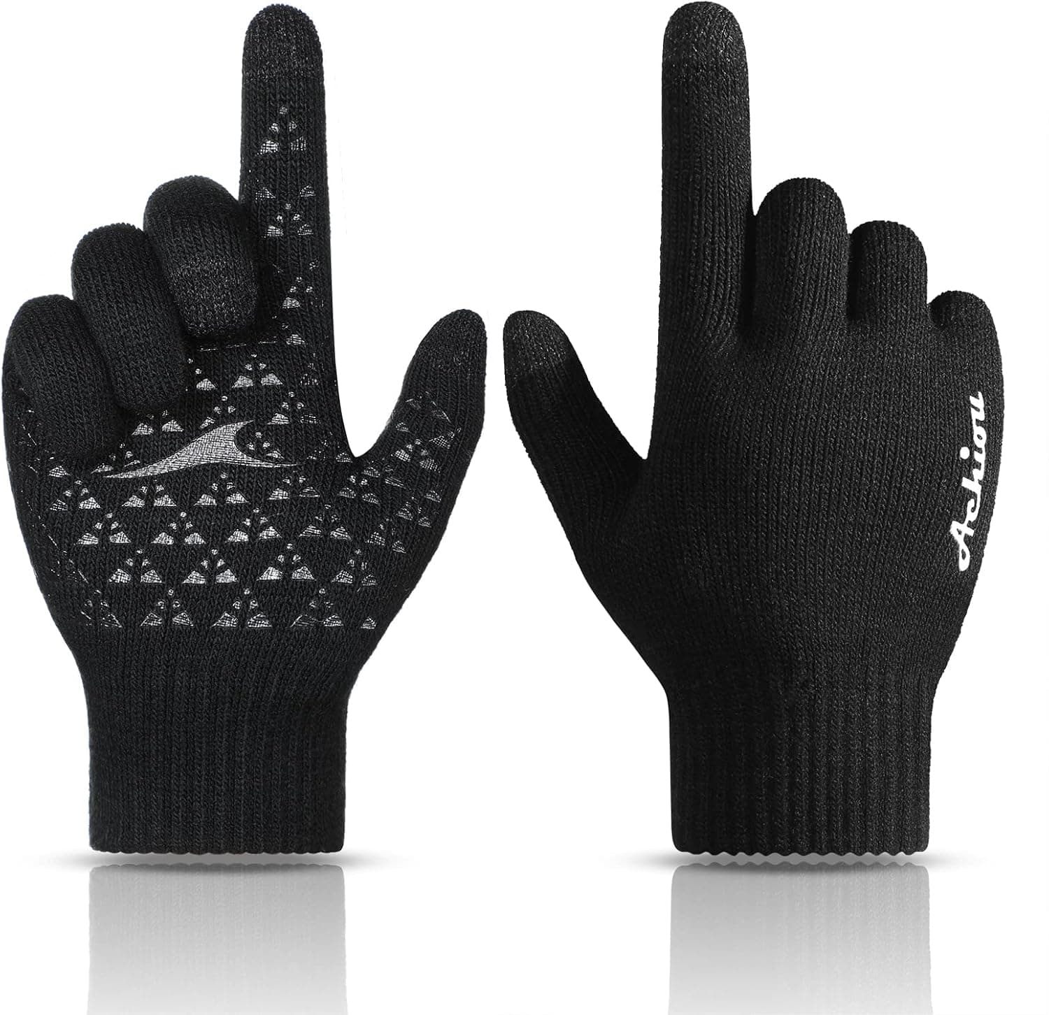 Achiou Winter Gloves, Glove for Men Women, Upgraded Touch Screen Texting Warm Running with Thermal Soft Knit Lining - image 1 of 1